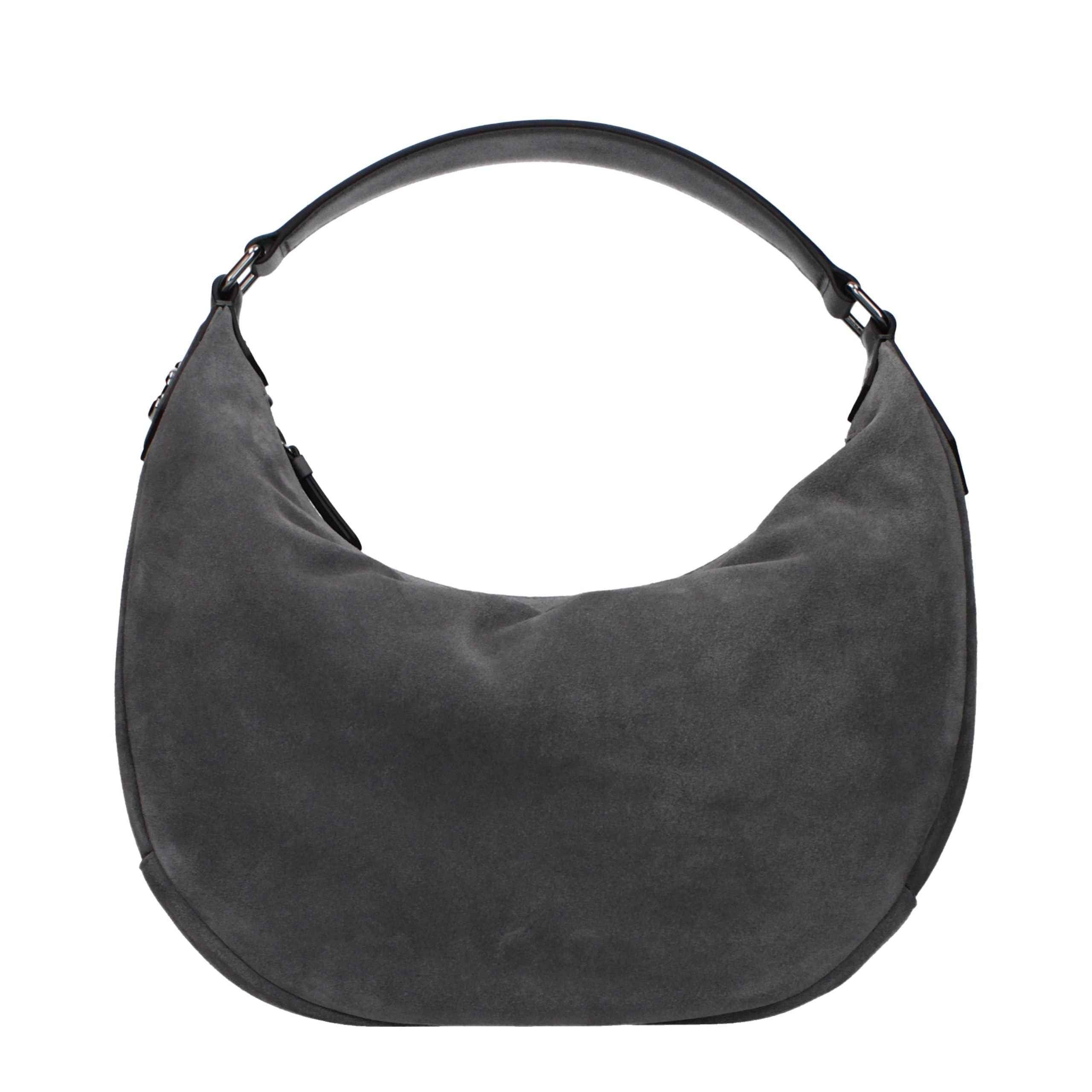 Jimmy Choo Gray Leather Shoulder Bag
