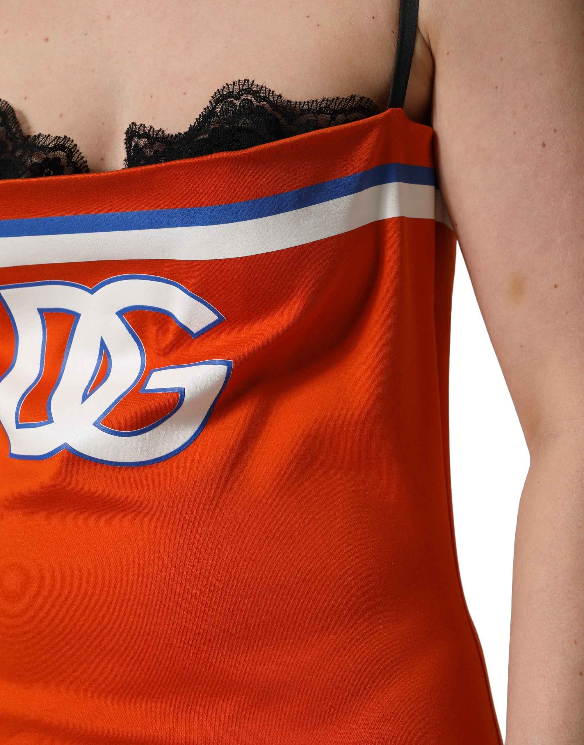 Dolce & Gabbana Orange Cotton Superbowl Football Inspired Mini Dress