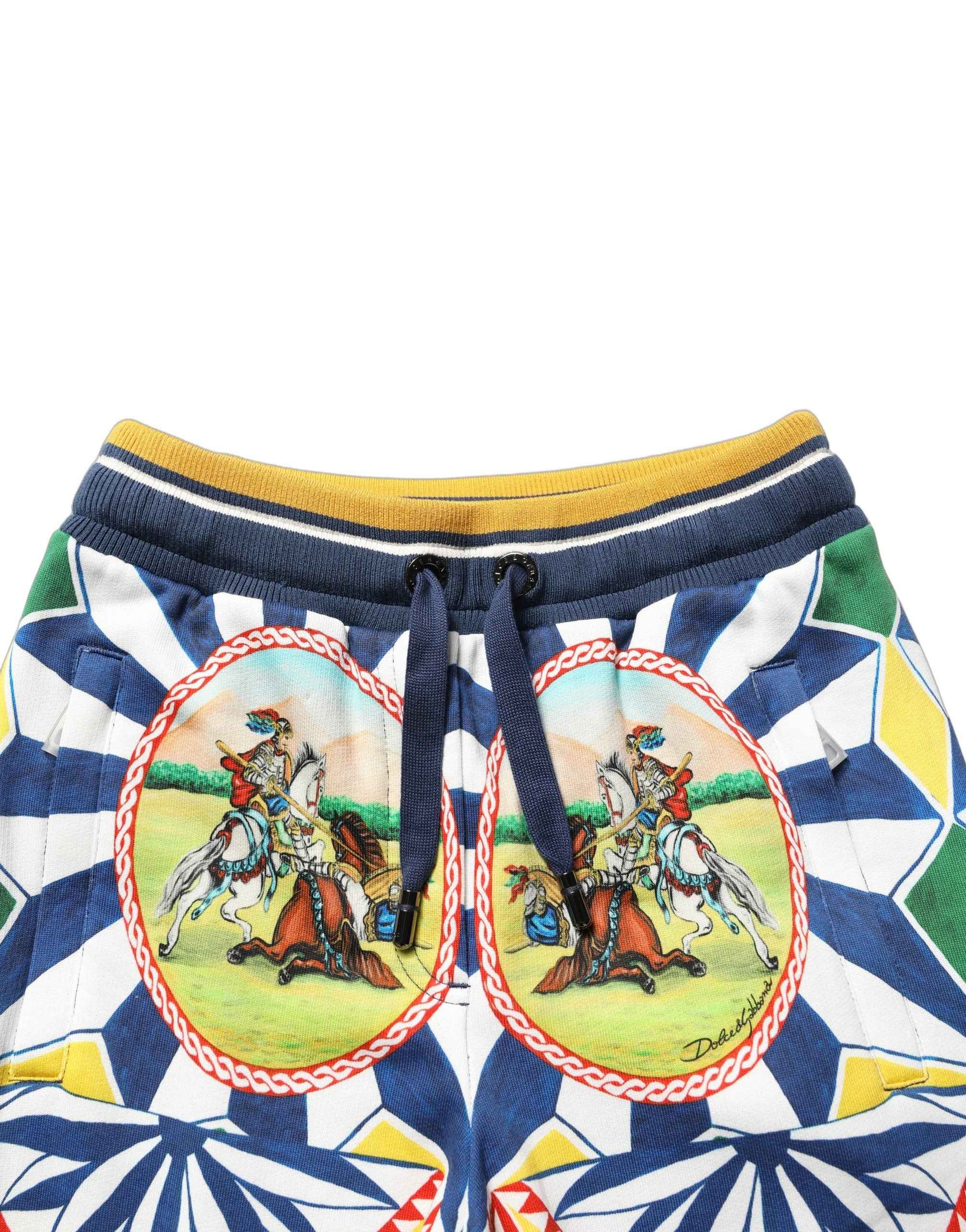 Dolce & Gabbana Multicolor Siciliano Saretto Joggers Pants