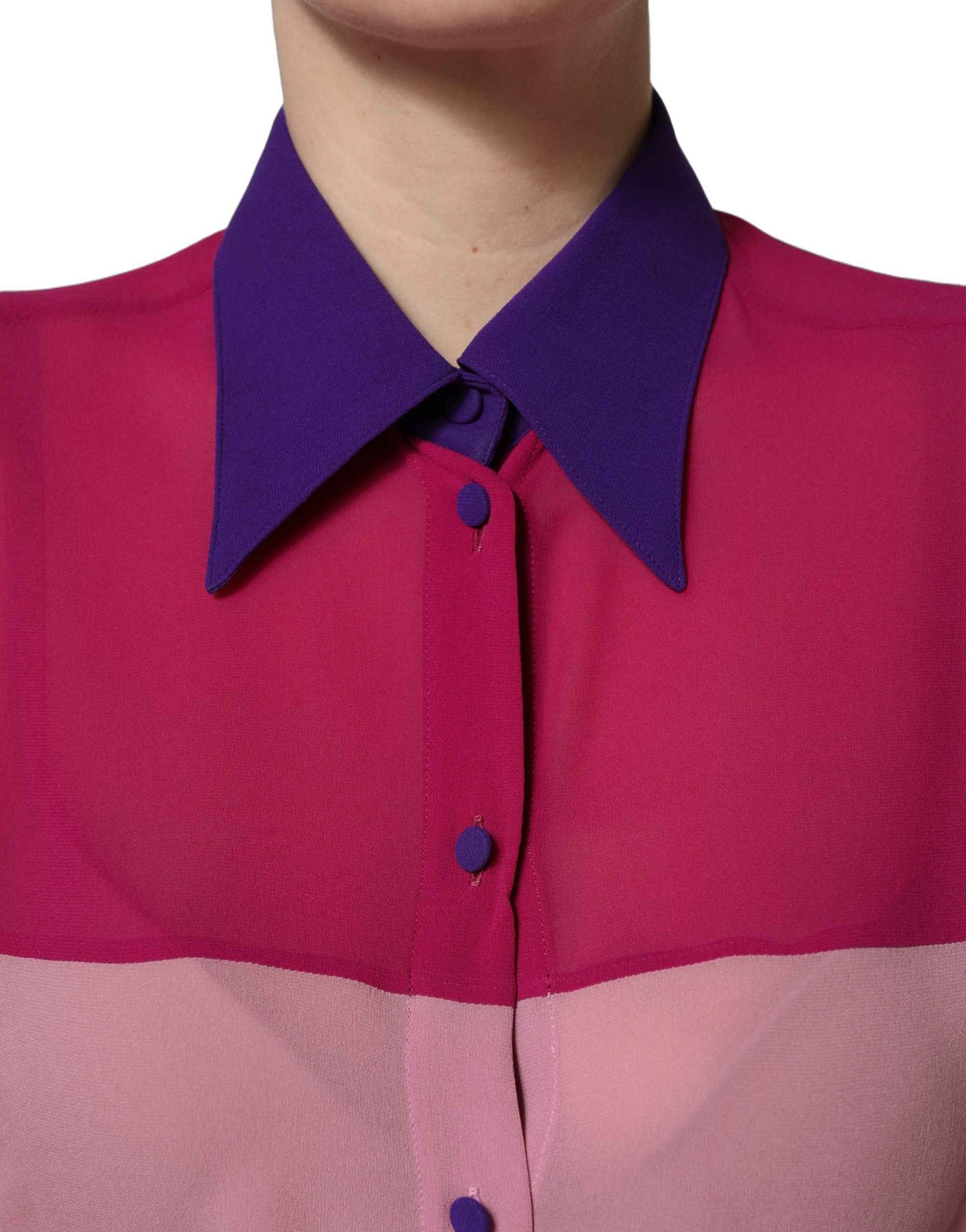 Dolce & Gabbana Multicolor Silk Patchwork Shirt Blouse Top
