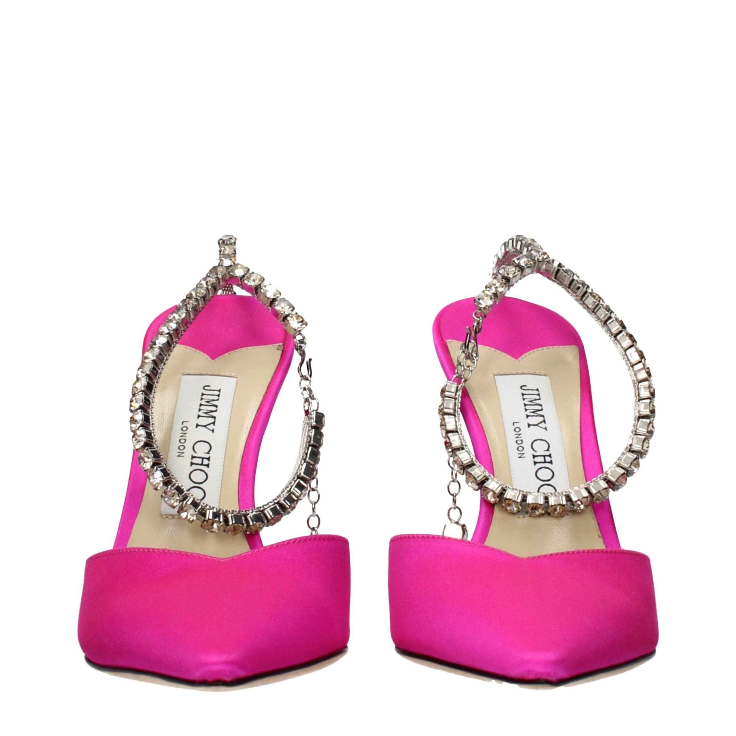 Jimmy Choo Pink Satin Stiletto Heel Sandals
