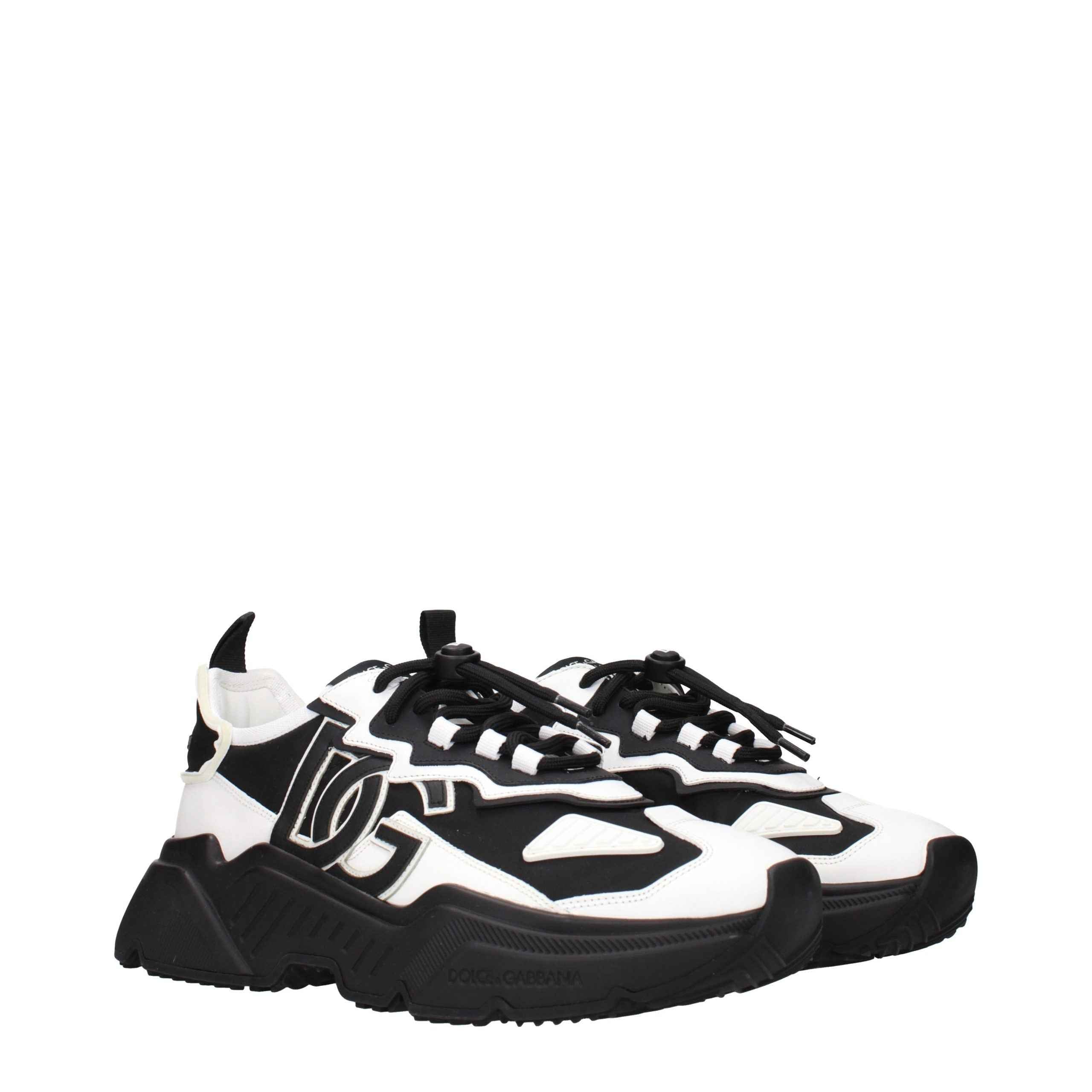 Dolce & Gabbana White Leather Chunky Sneakers