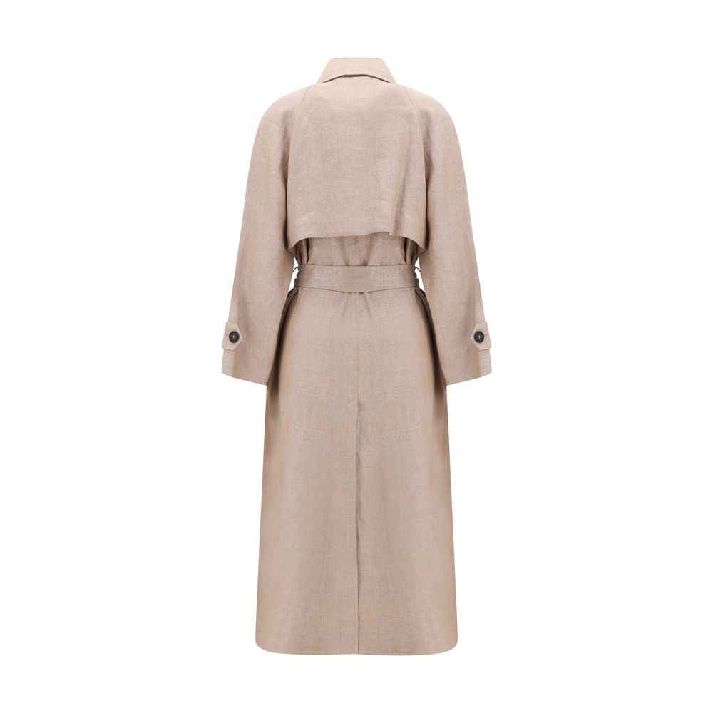 Brunello Cucinelli Multicolor Linen Trench Coat