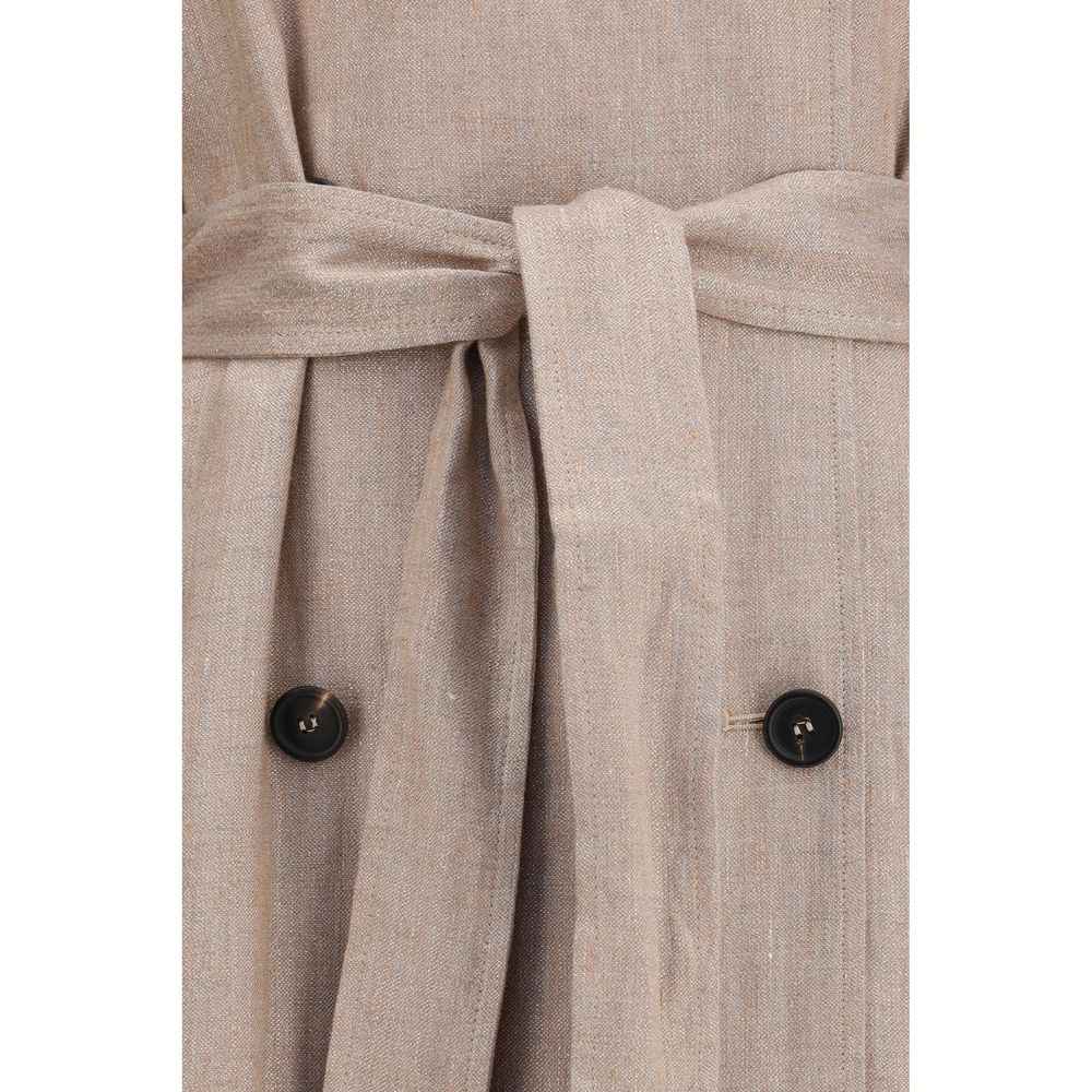 Brunello Cucinelli Multicolor Linen Trench Coat