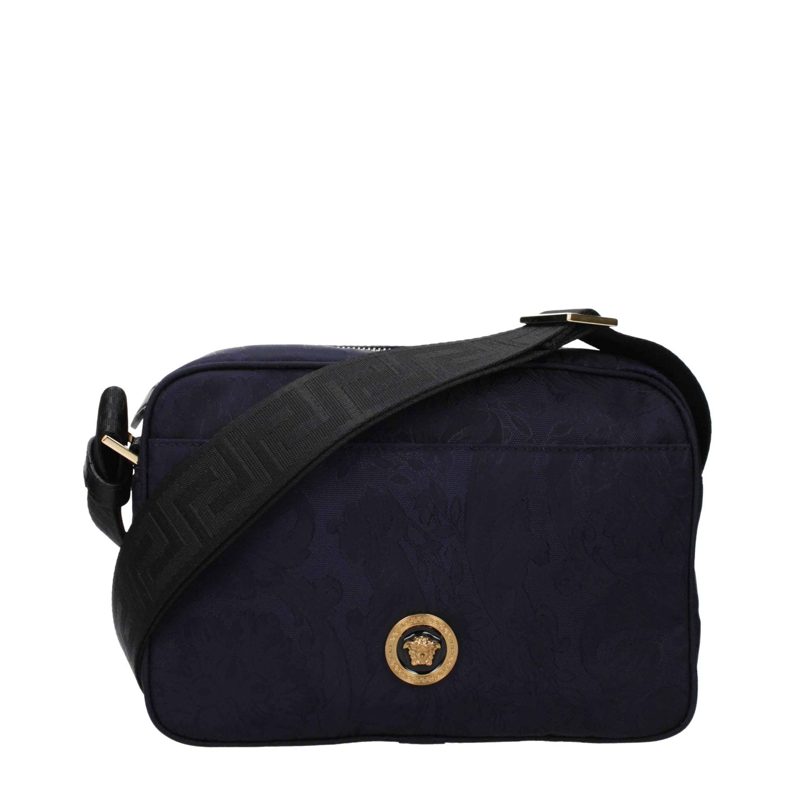 Versace Blue Fabric Crossbody Bag
