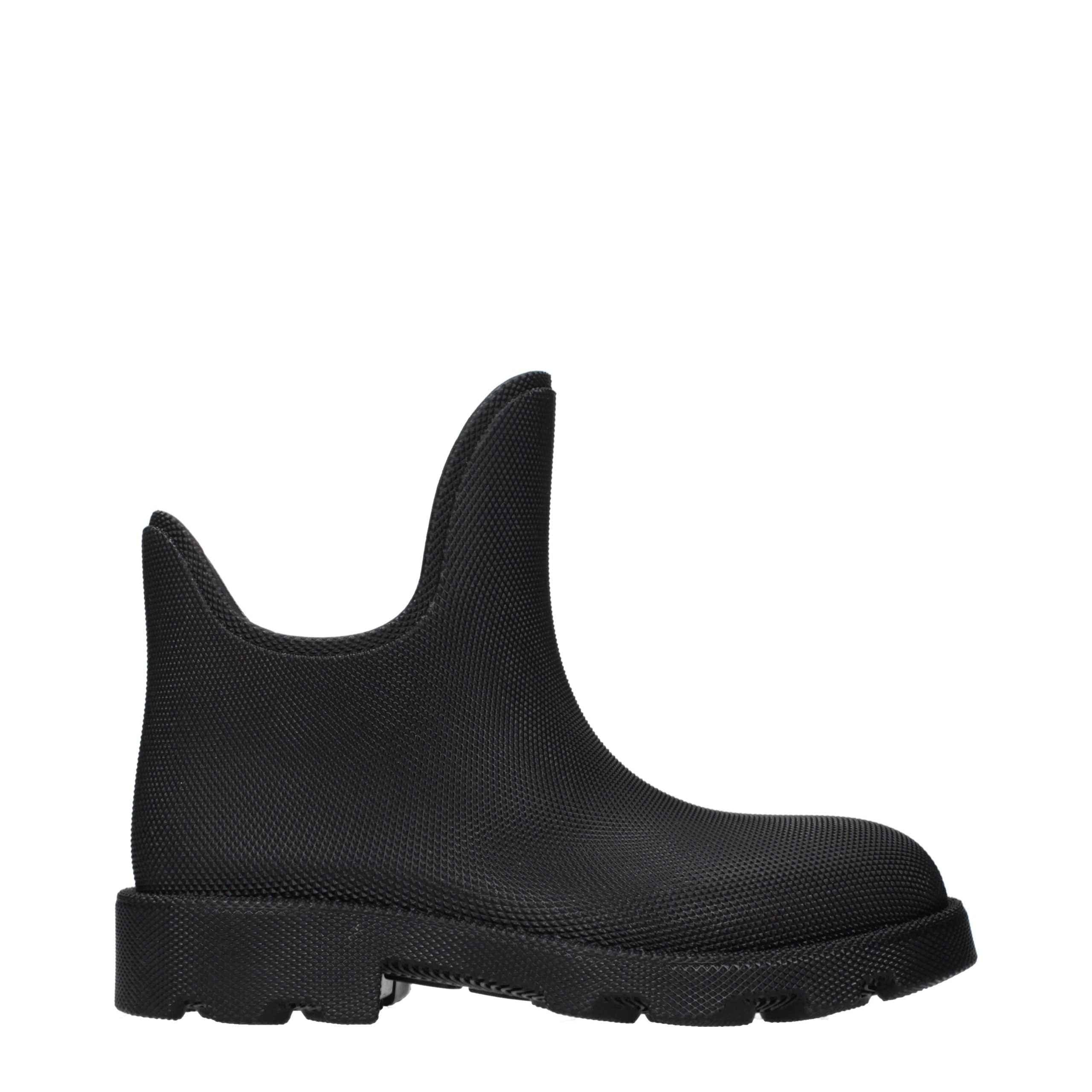 Burberry Black Cotton Ankle Boots