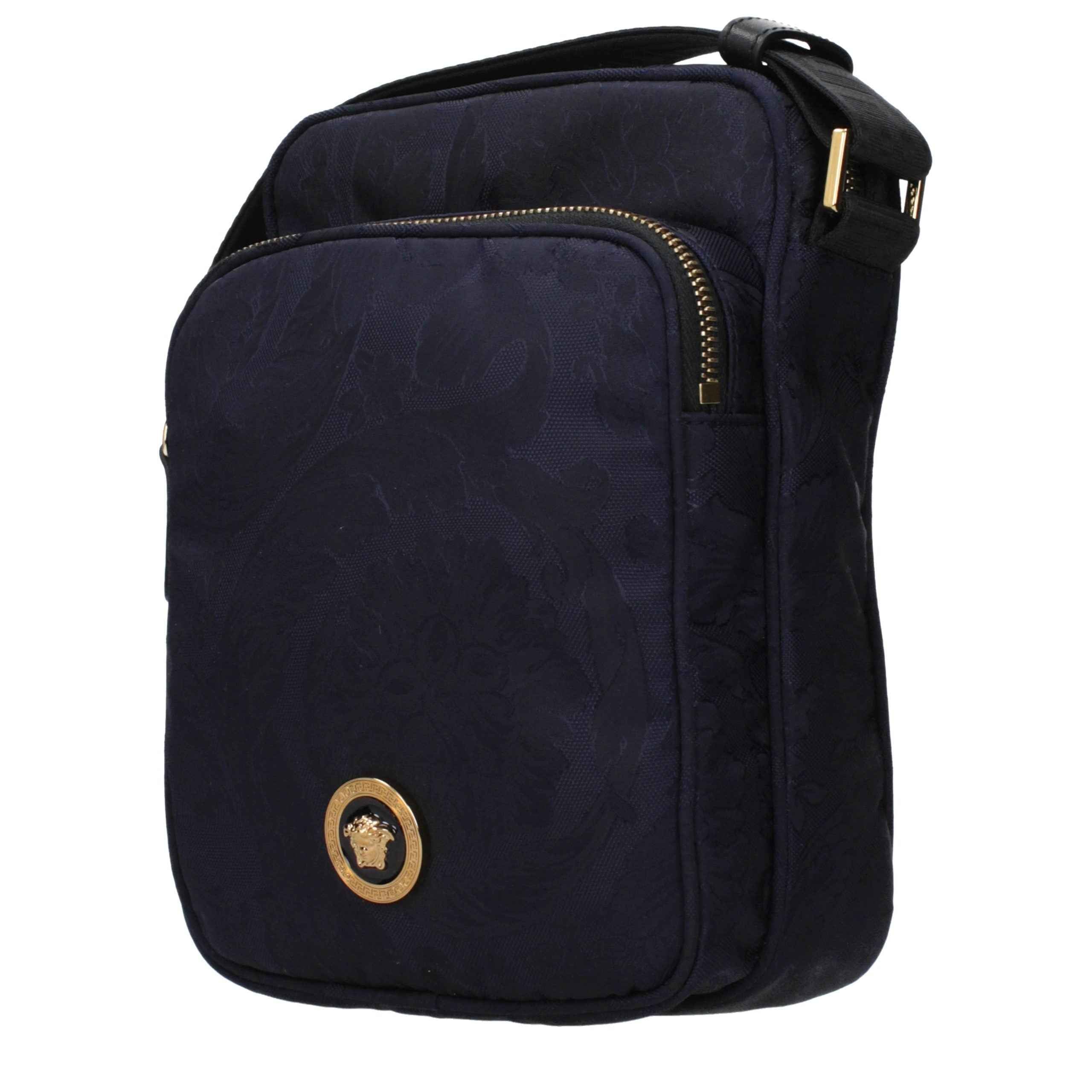 Versace Blue Fabric Crossbody Bag