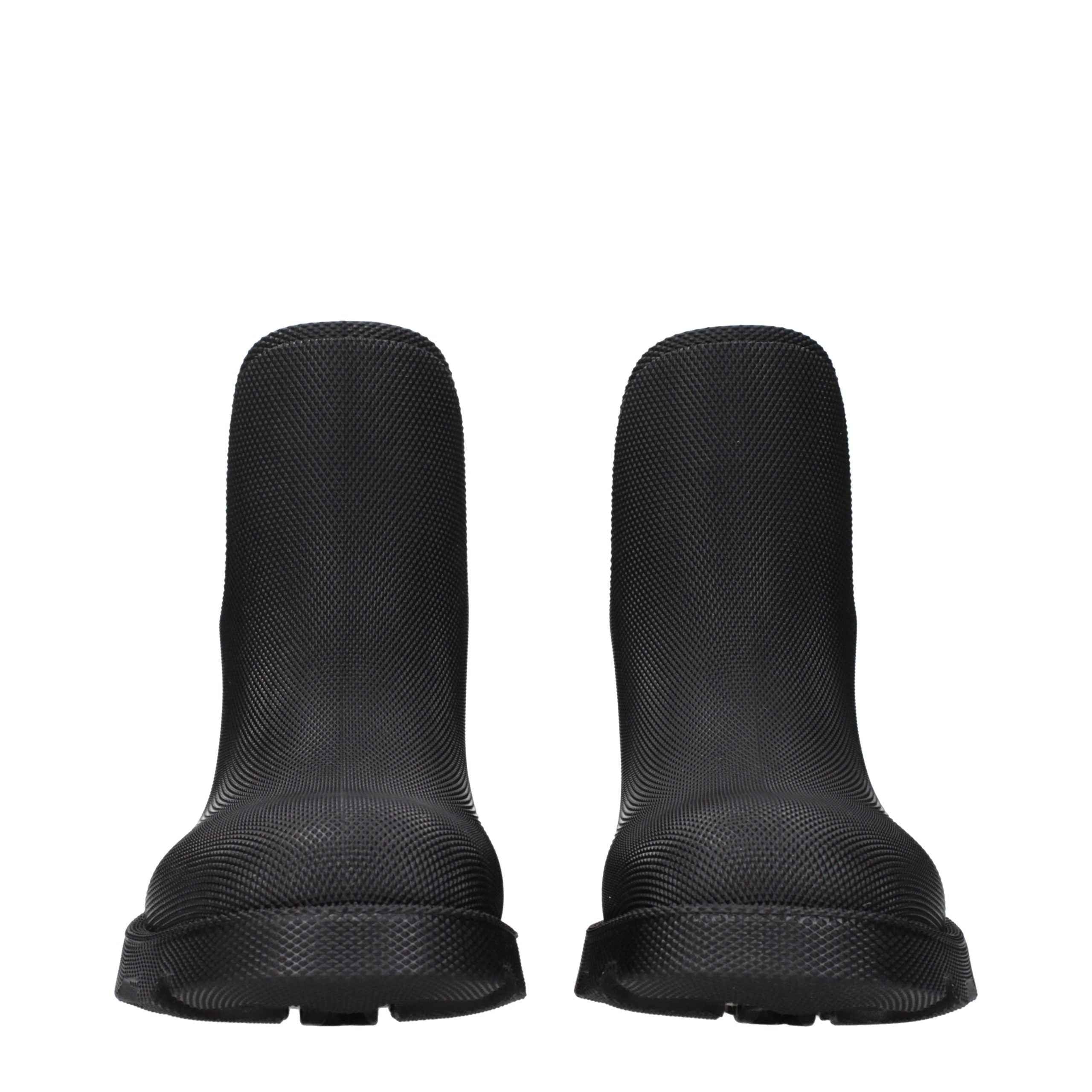 Burberry Black Cotton Ankle Boots