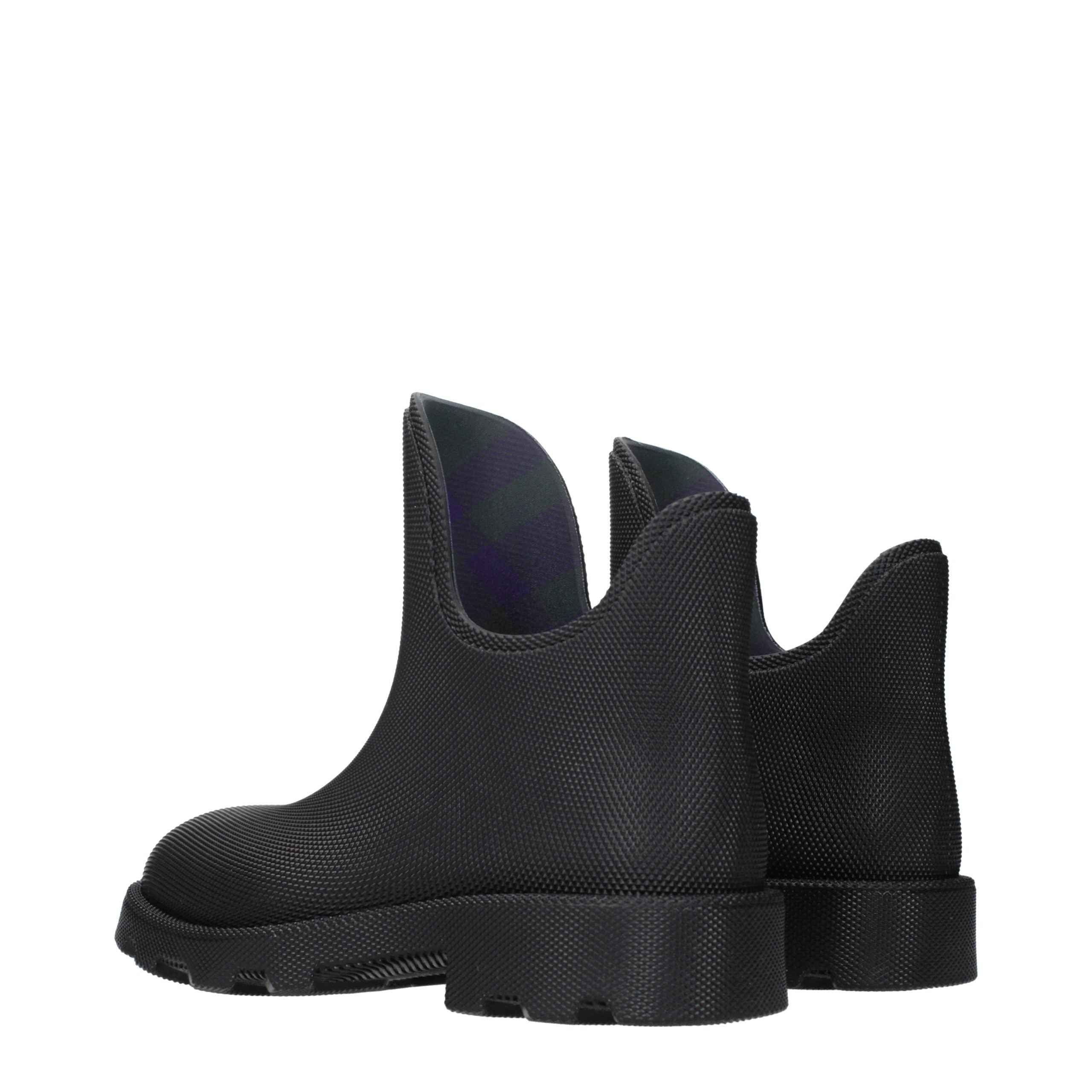 Burberry Black Cotton Ankle Boots