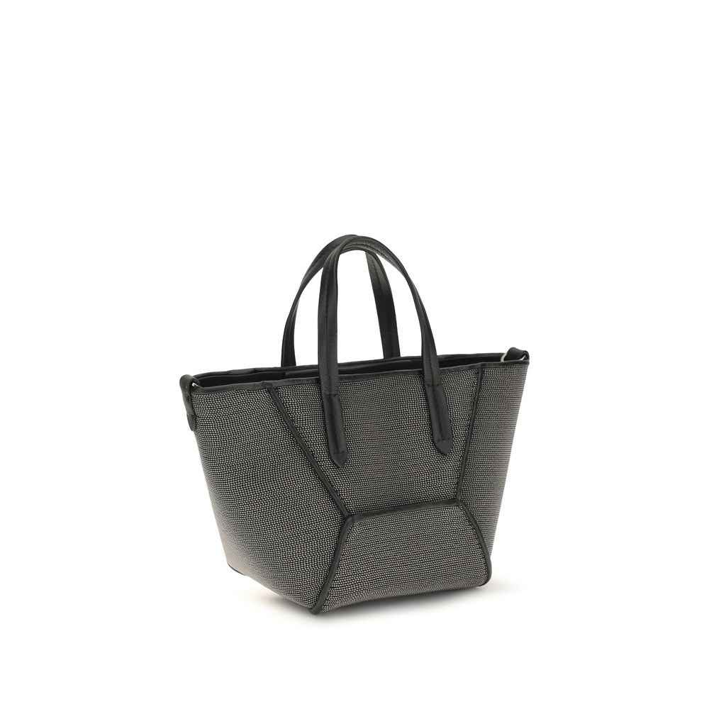 Brunello Cucinelli Black Calf Leather Bos Taurus Shoulder Bag