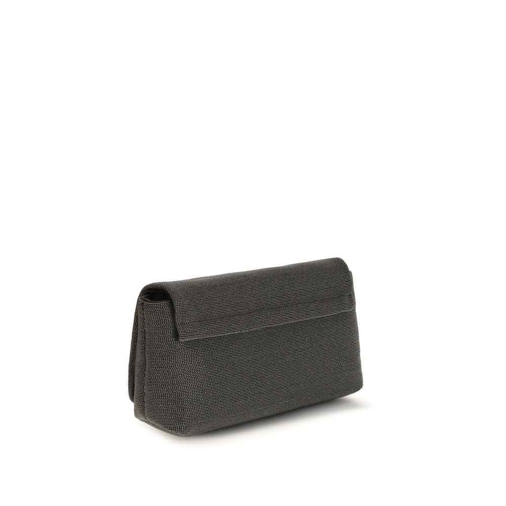 Brunello Cucinelli Black Leather Shoulder Bag