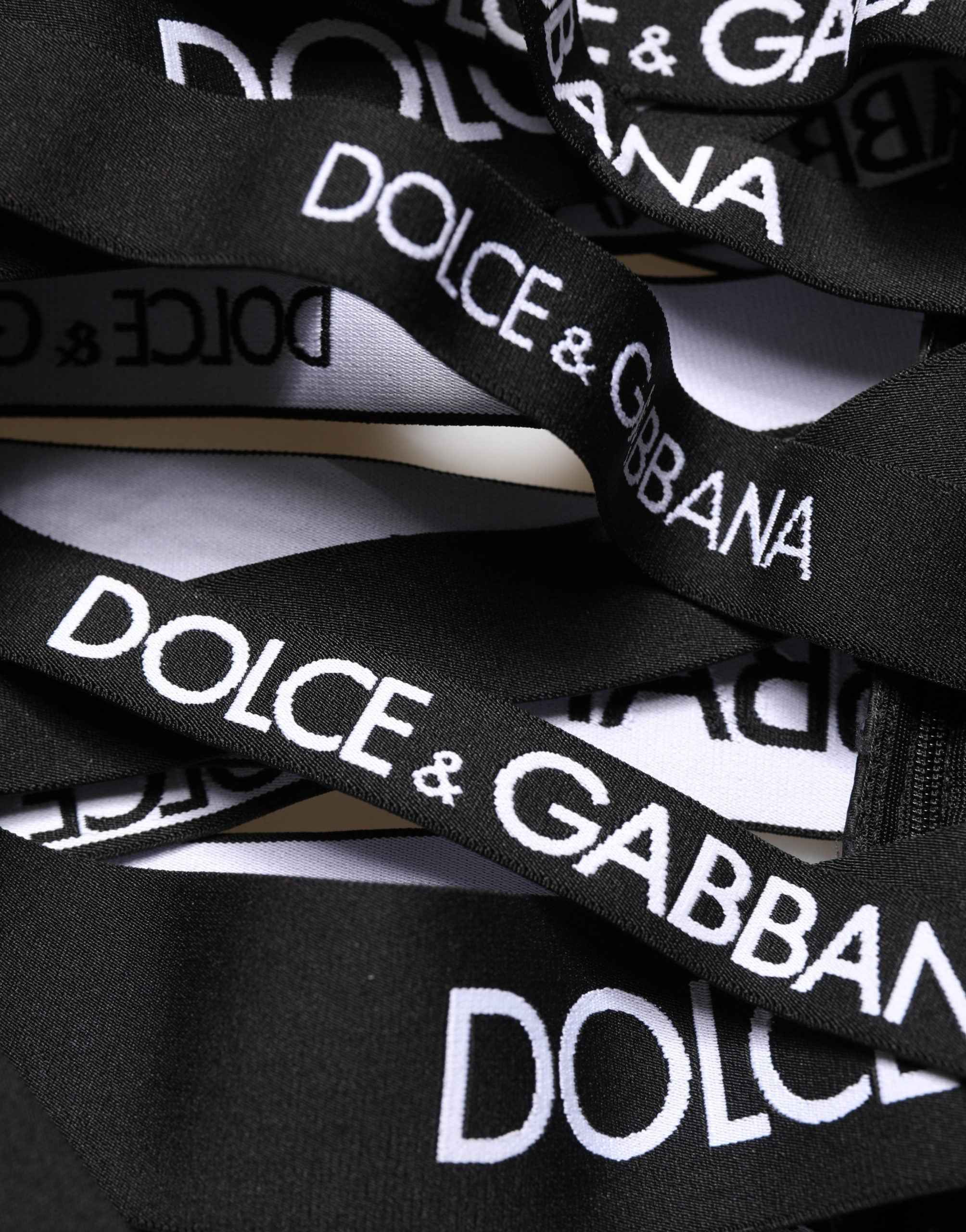 Dolce & Gabbana Black Logo Tape Cut Out Skinny High Waist Pants