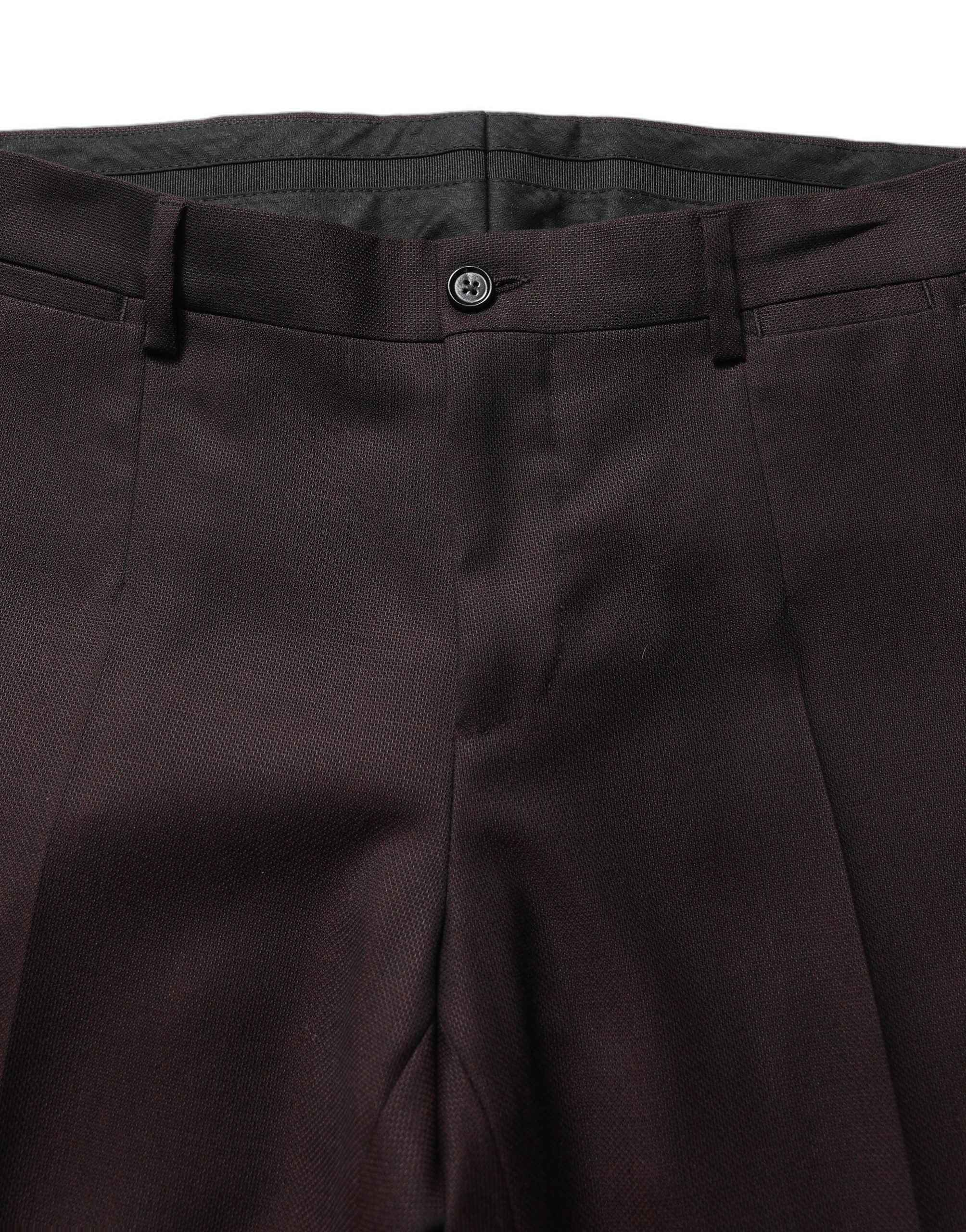 Dolce & Gabbana Brown Straight Leg Dress Silk Trousers Pants