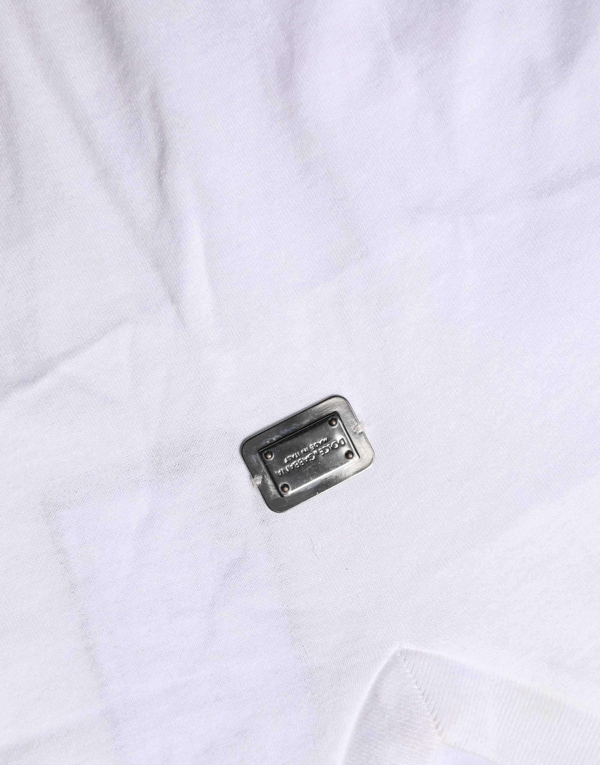 Dolce & Gabbana White Logo Embroidered TieWaist Cropped Top