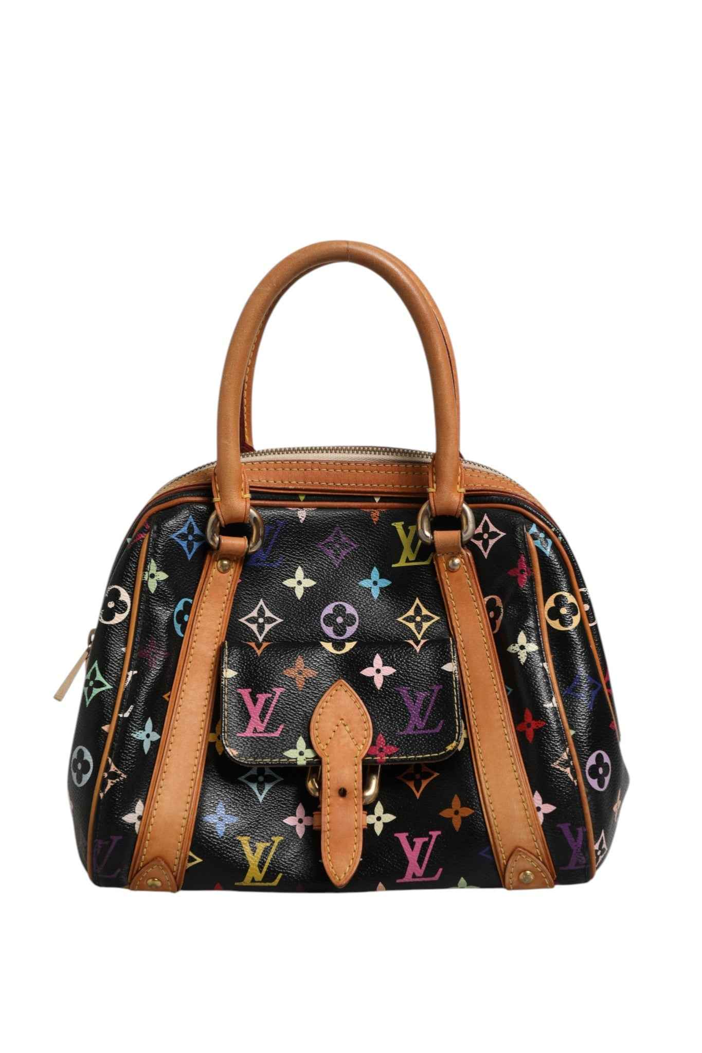 Louis Vuitton Black Monogram Multicolor Canvas Priscilla Handbag