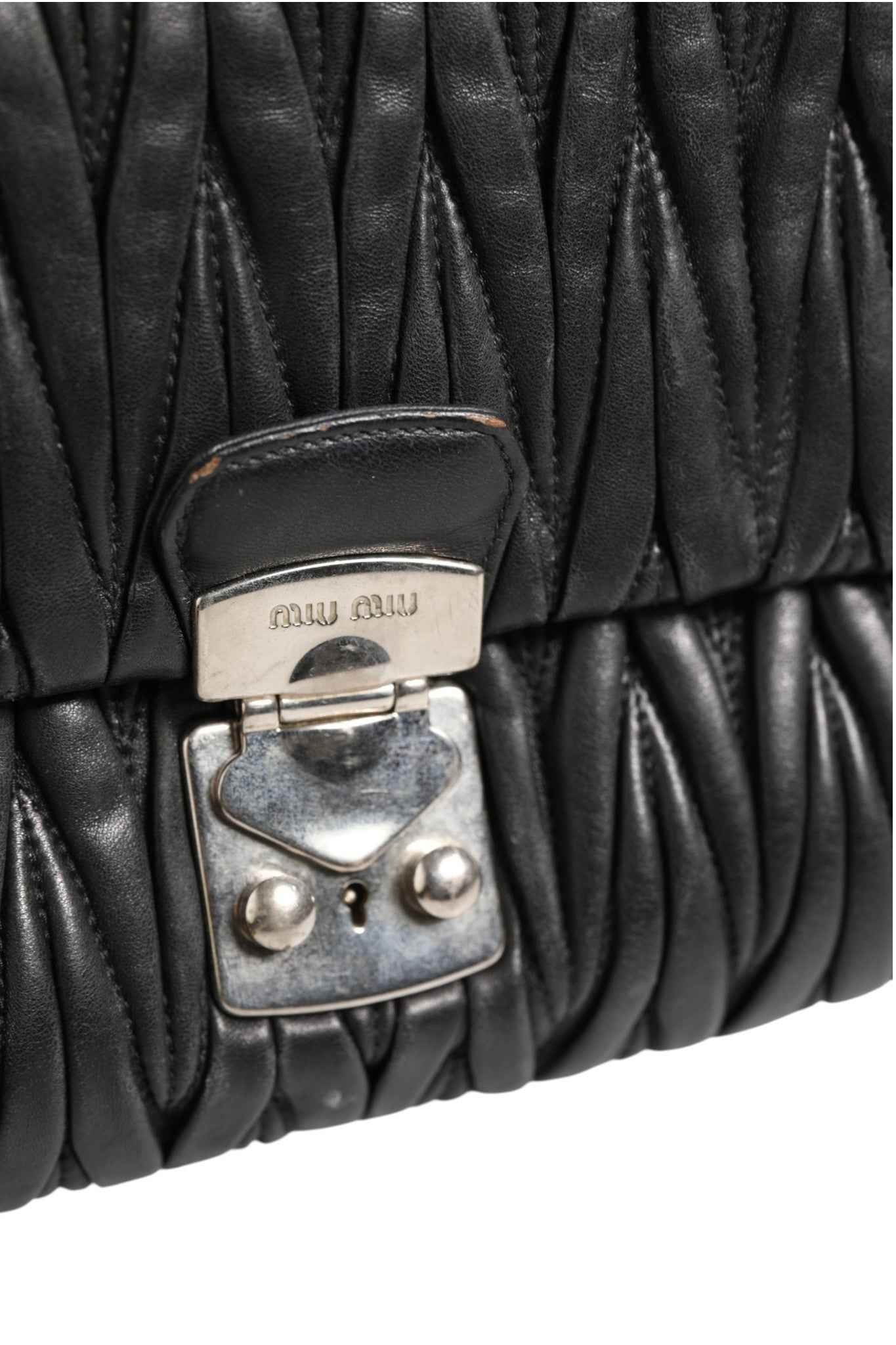 Miu Miu Confidential Matelasse Leather Flap Shoulder Bag