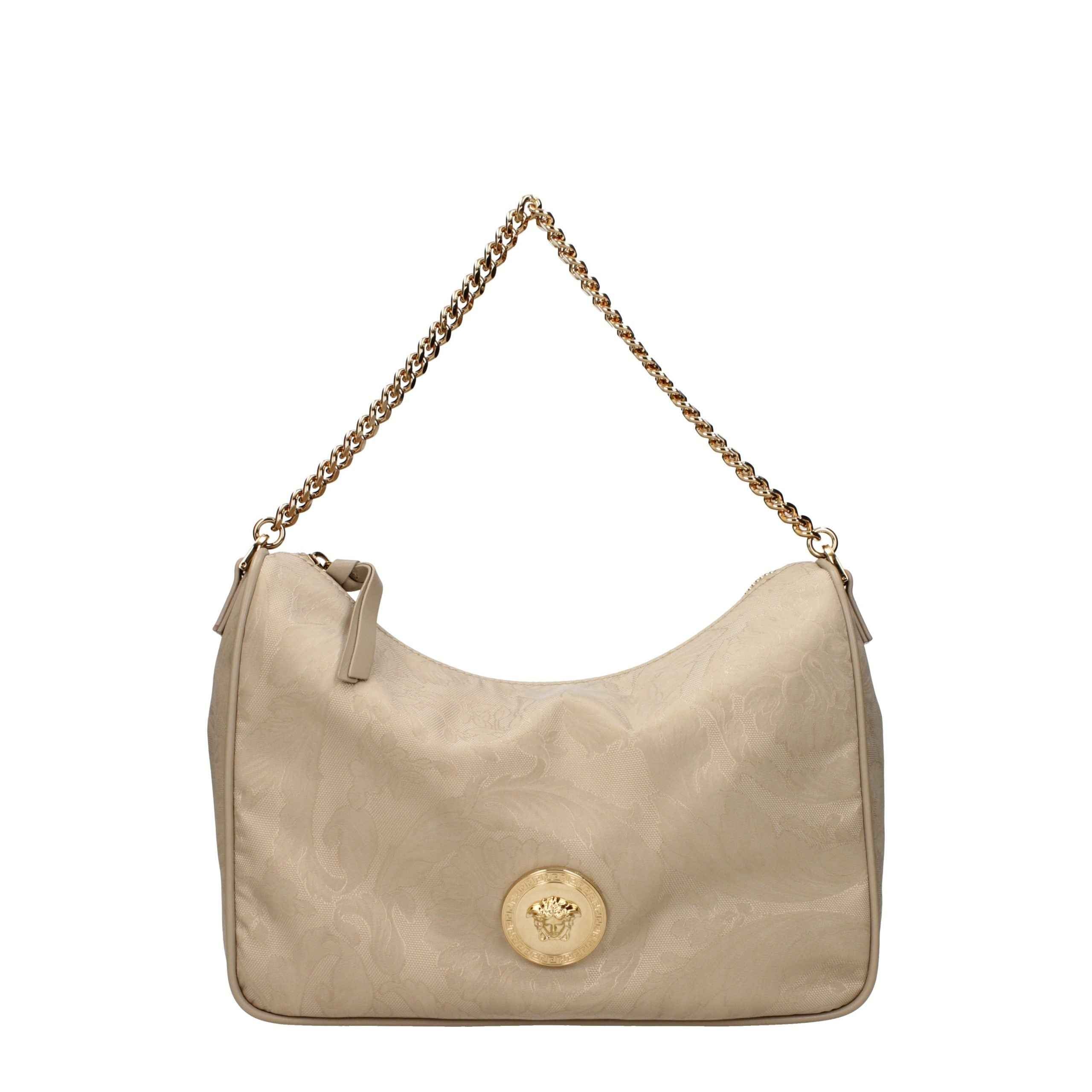Versace Beige Fabric Handbag