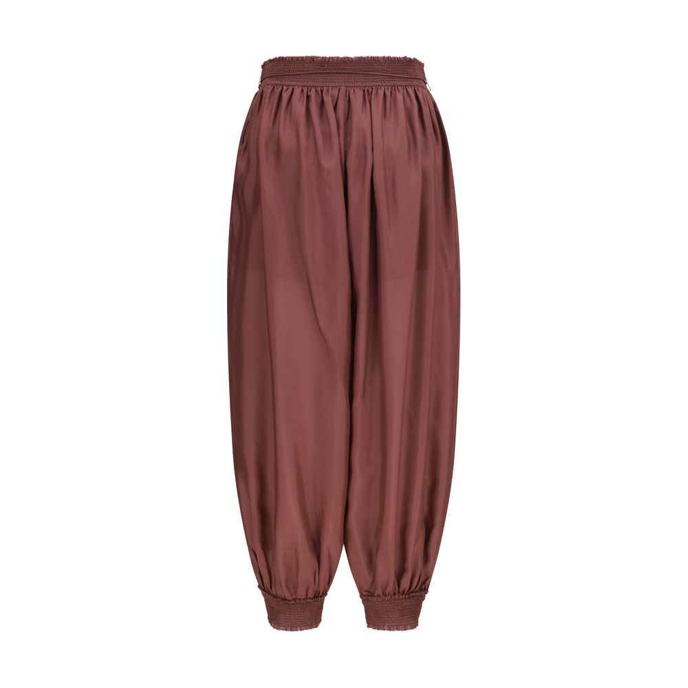 Zimmermann Bordeaux Silk Casual Pants