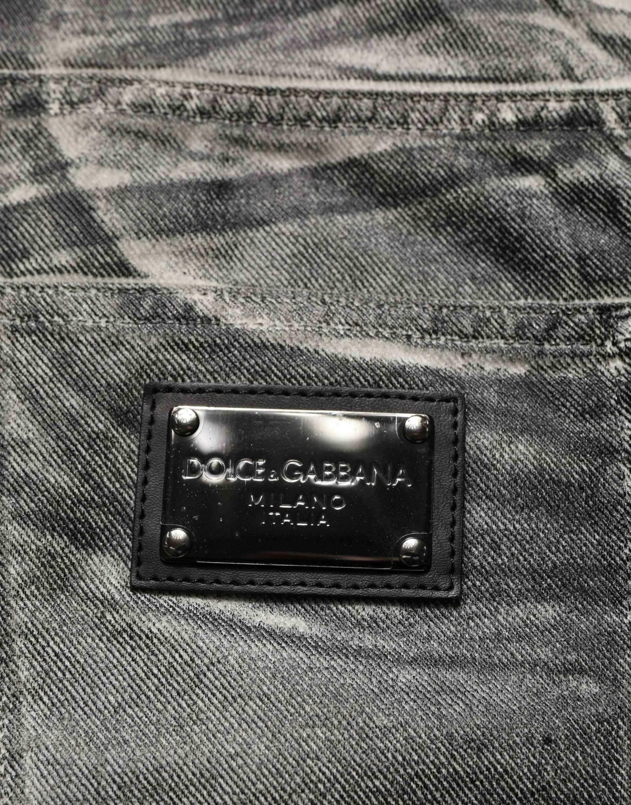 Dolce & Gabbana Grey Washed Mid Waist Straight Denim Jeans