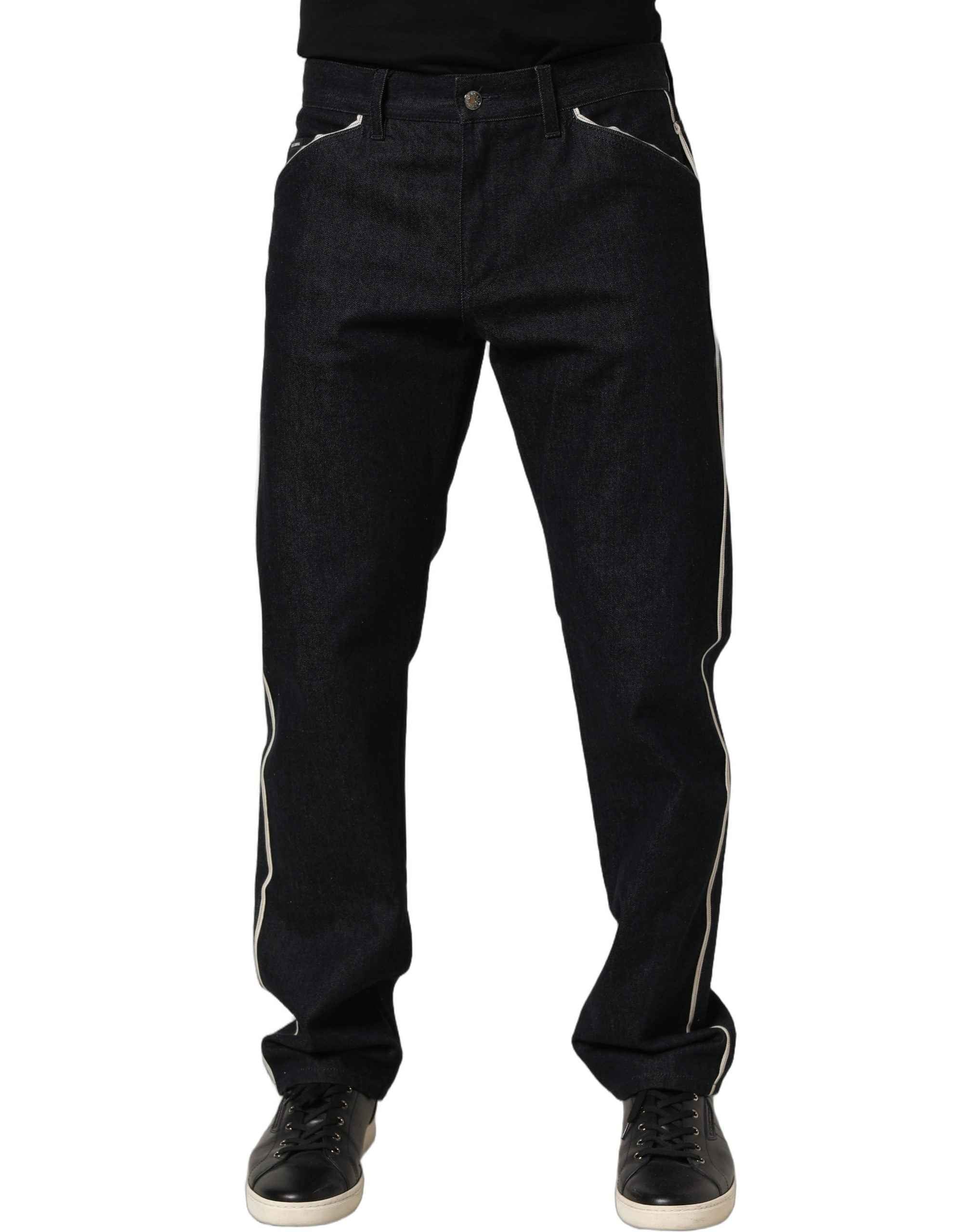 Dolce & Gabbana Black Cotton Mid Waist Classic Men Denim Jeans