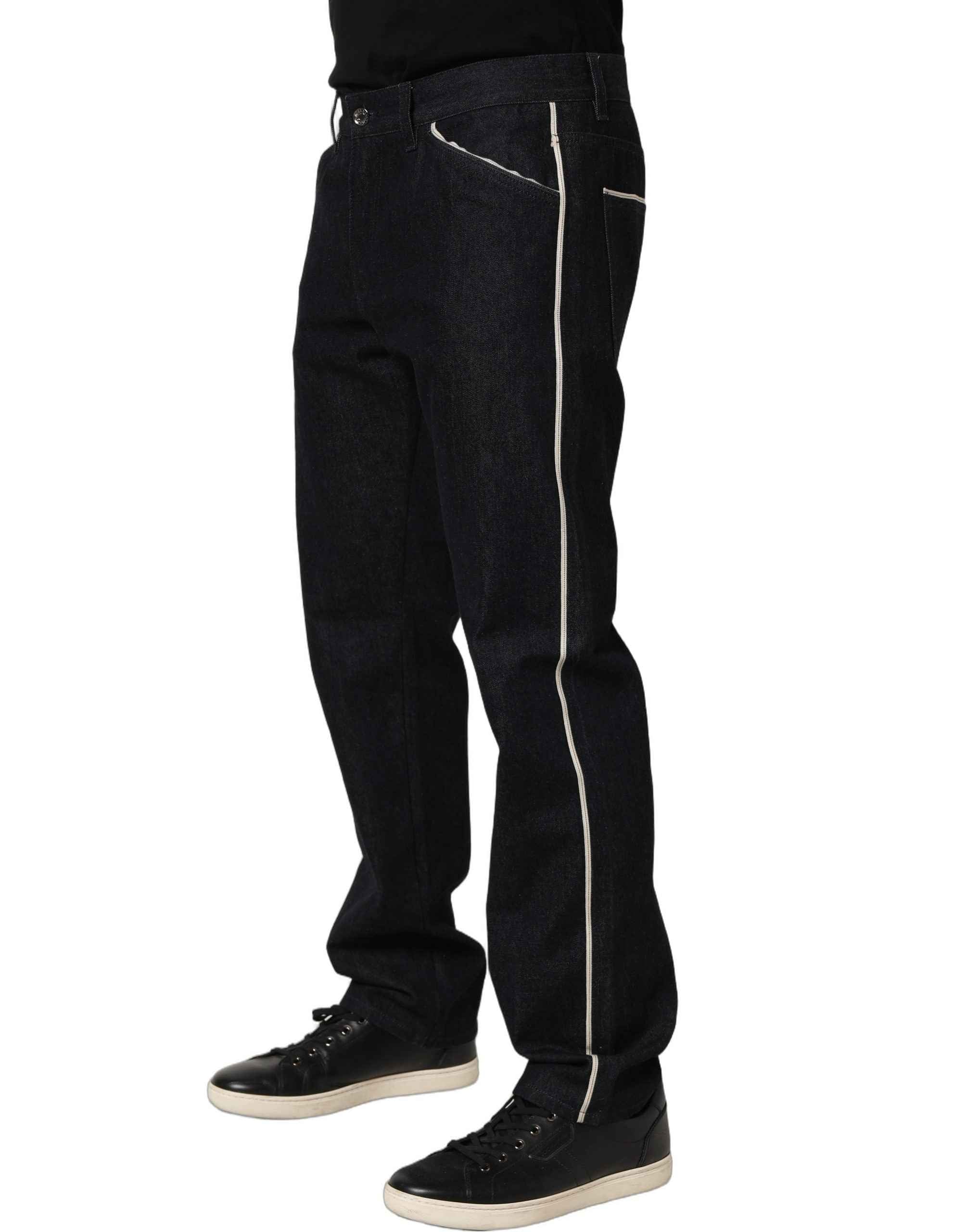 Dolce & Gabbana Black Cotton Mid Waist Classic Men Denim Jeans