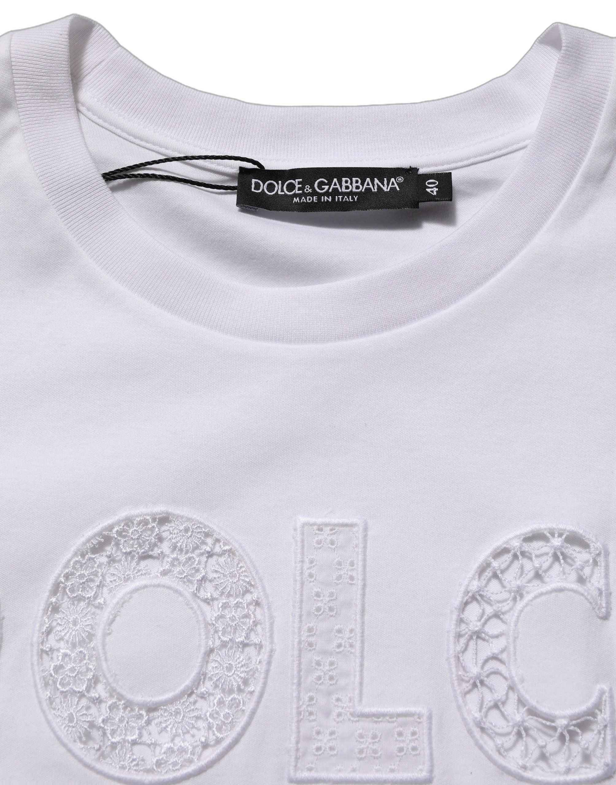 Dolce & Gabbana White Logo Round Neck Sleeveless T-shirt