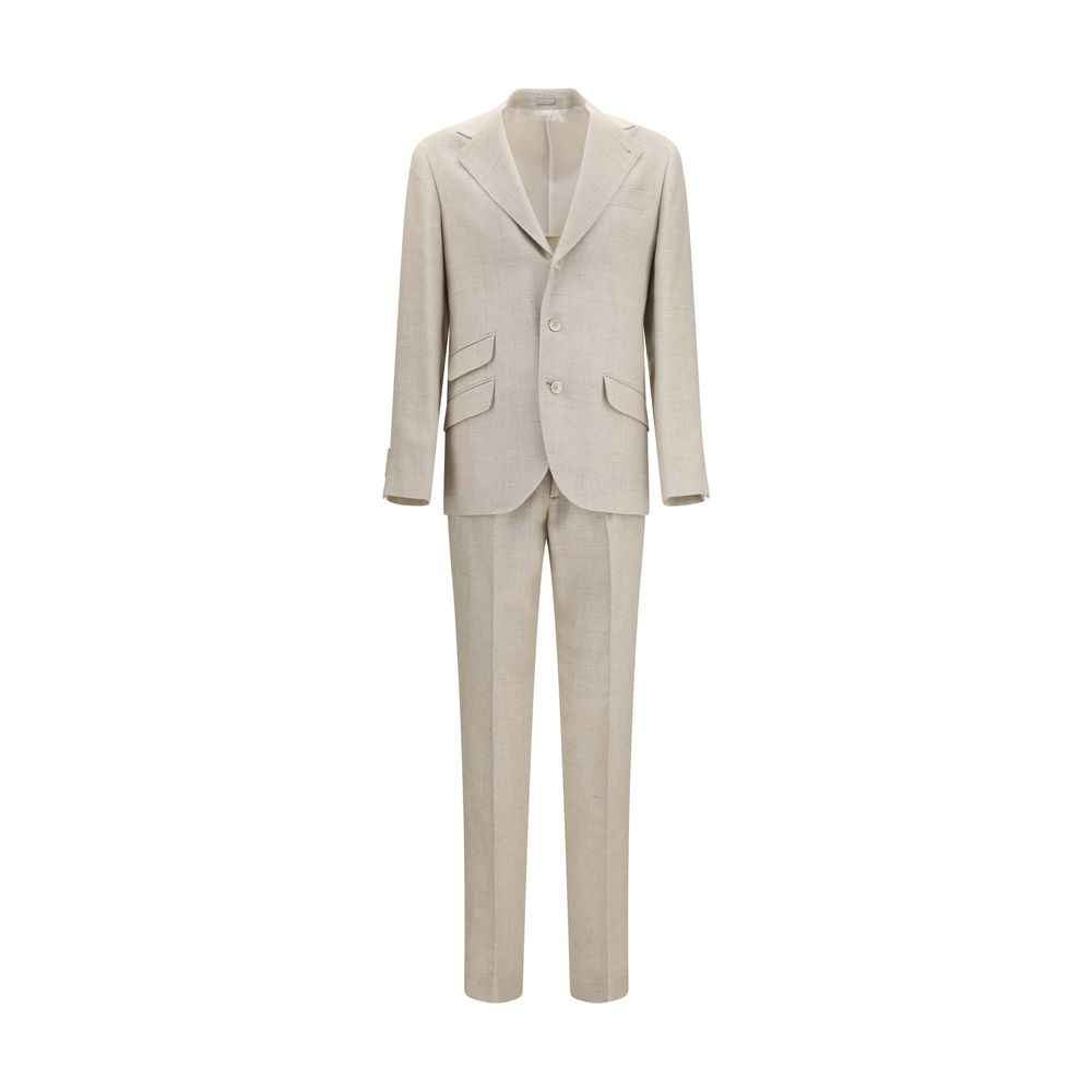 Brunello Cucinelli Beige Silk Two-Piece Suit
