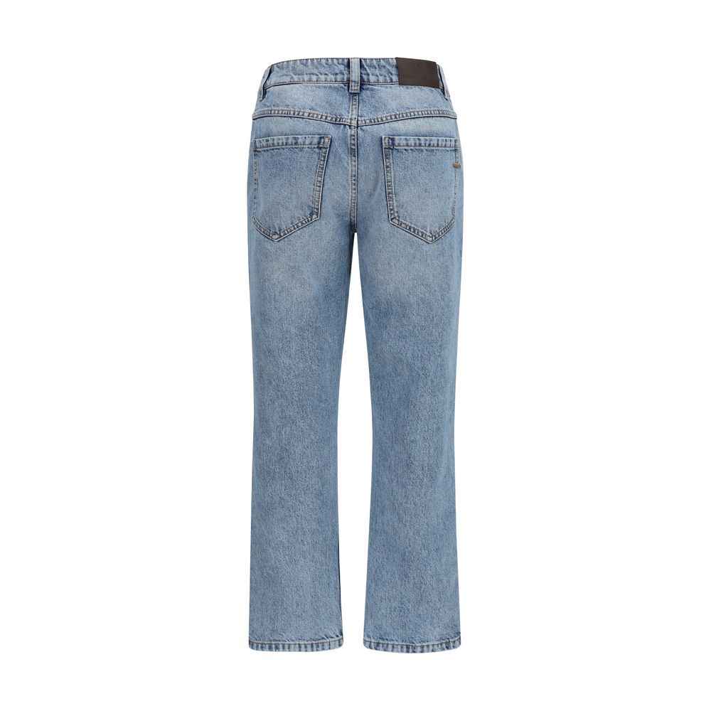 Brunello Cucinelli Blue Cotton Straight-Leg Jeans