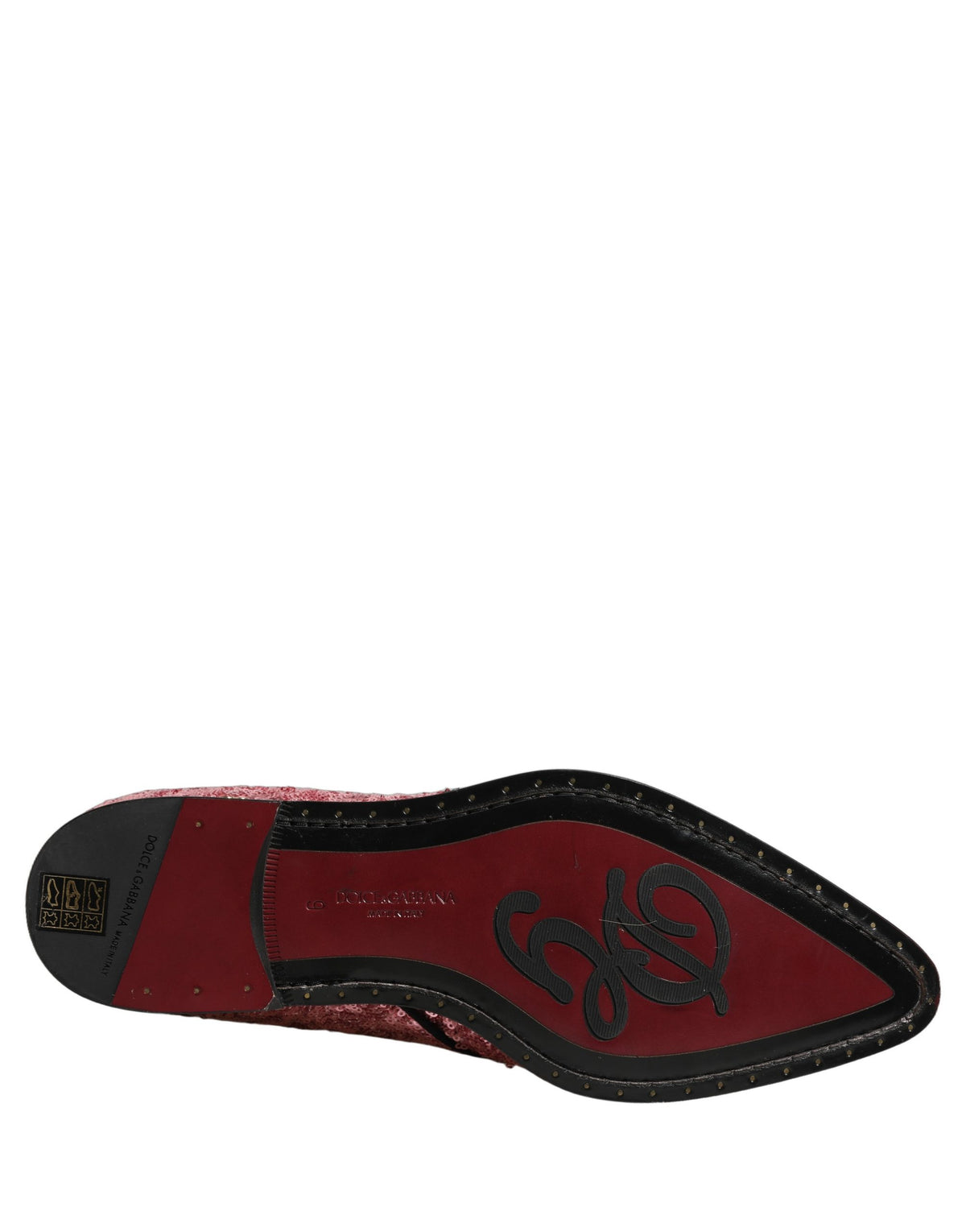 Dolce & Gabbana Pink Sequin Embellished Men Derby Dress Shoes
