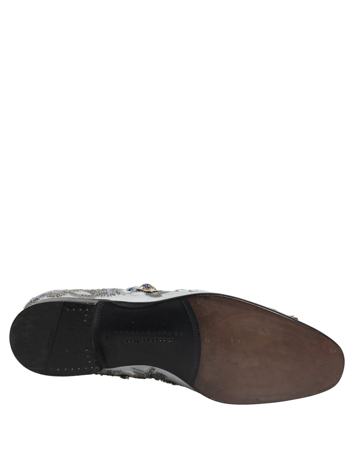 Dolce & Gabbana White Floral Embellished Men Loafers  Shoes