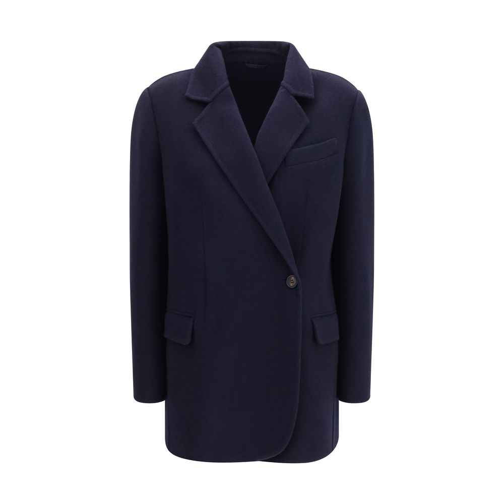 Brunello Cucinelli Blue Wool Oves Aries Full-Length Jacket