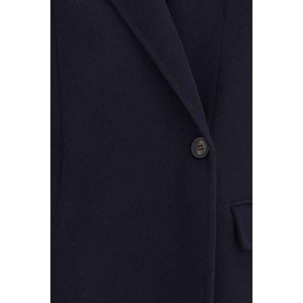 Brunello Cucinelli Blue Wool Oves Aries Full-Length Jacket