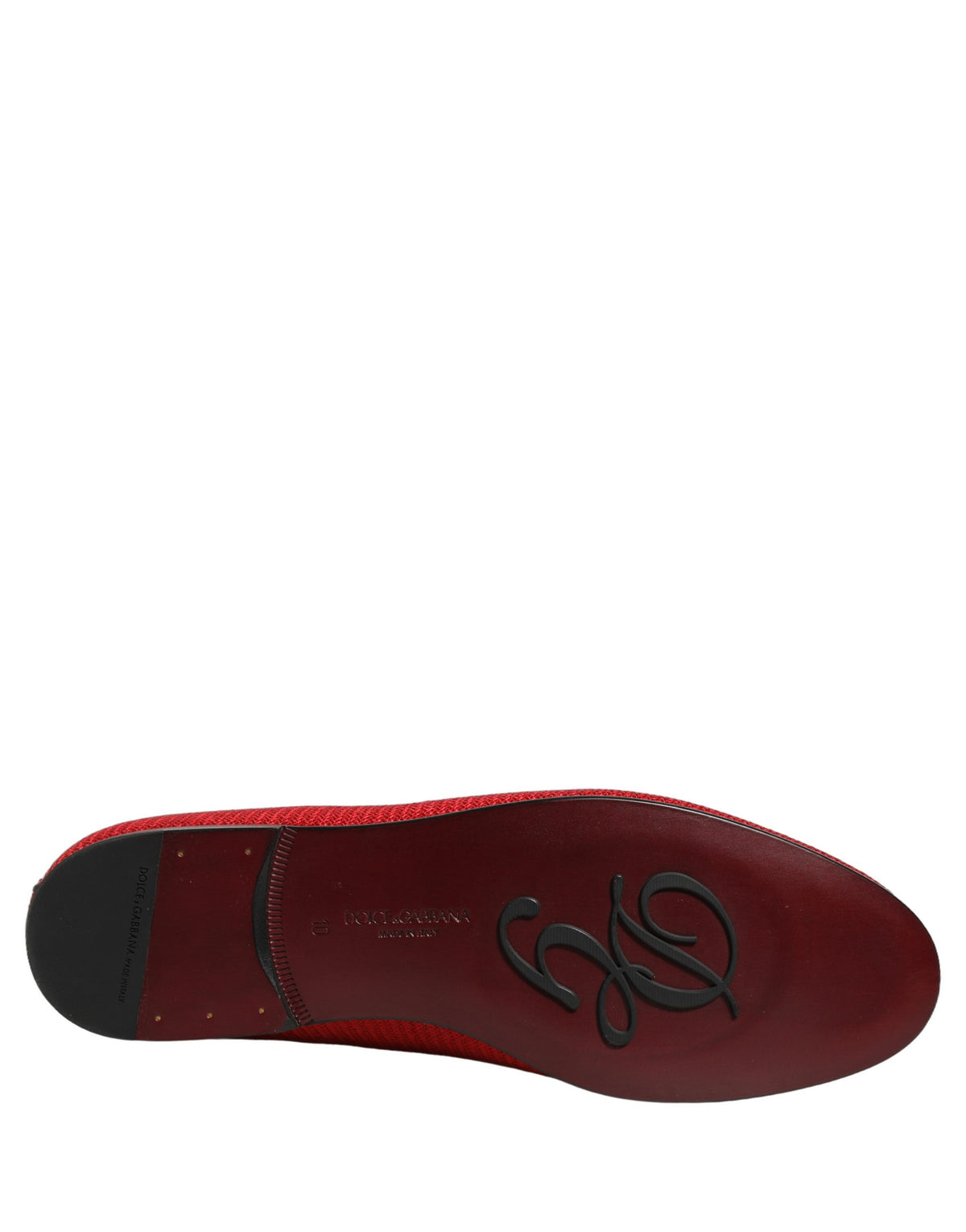 Dolce & Gabbana Red Crown Embellished Dress Loafers Shoes