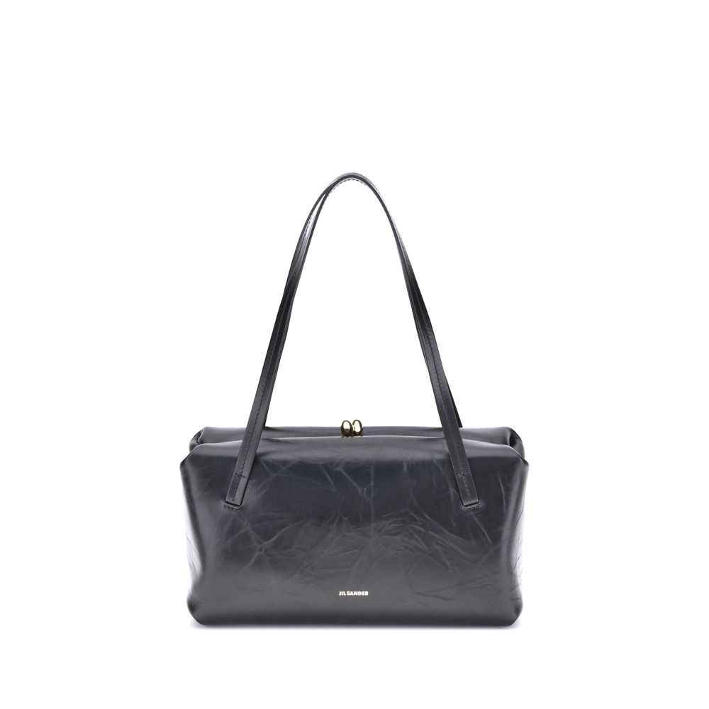 Jil Sander Black Calf Leather Bos Taurus Shoulder Bag