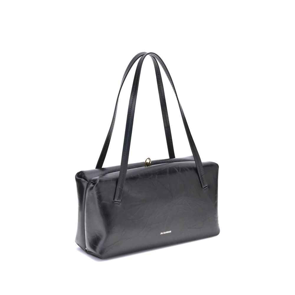 Jil Sander Black Calf Leather Bos Taurus Shoulder Bag