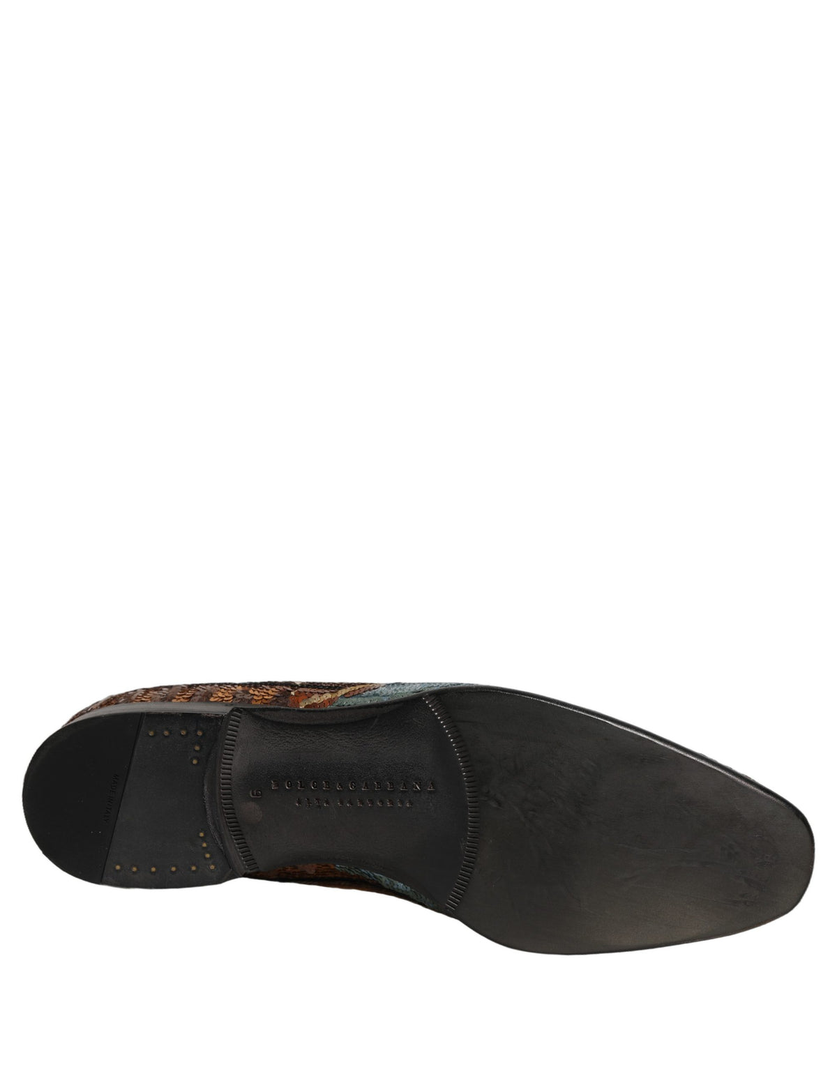 Dolce & Gabbana Multicolor Embroidered Sequin Loafers Shoes