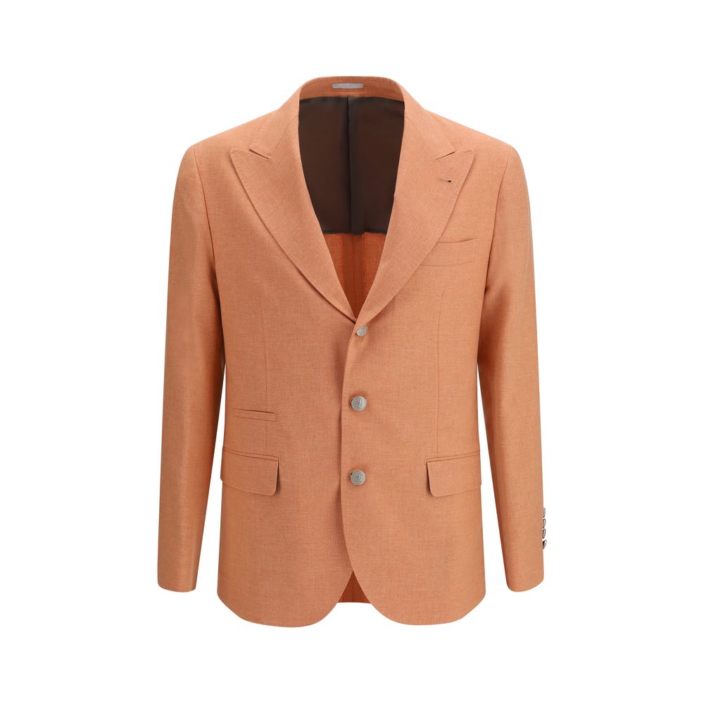 Brunello Cucinelli Orange Wool Oves Aries Blazer