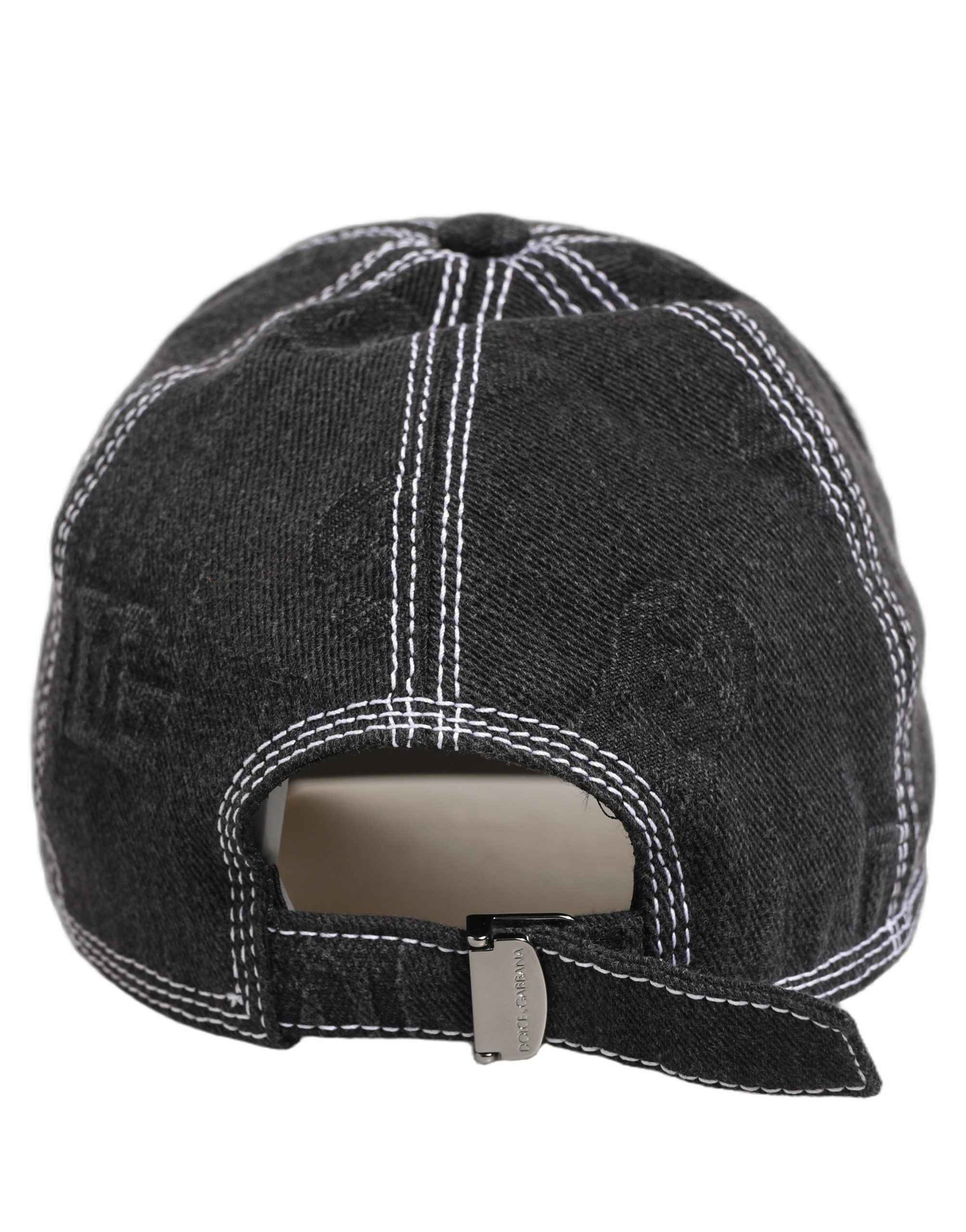 Dolce & Gabbana Men Black Cotton 6 Panel Baseball Capello Hat