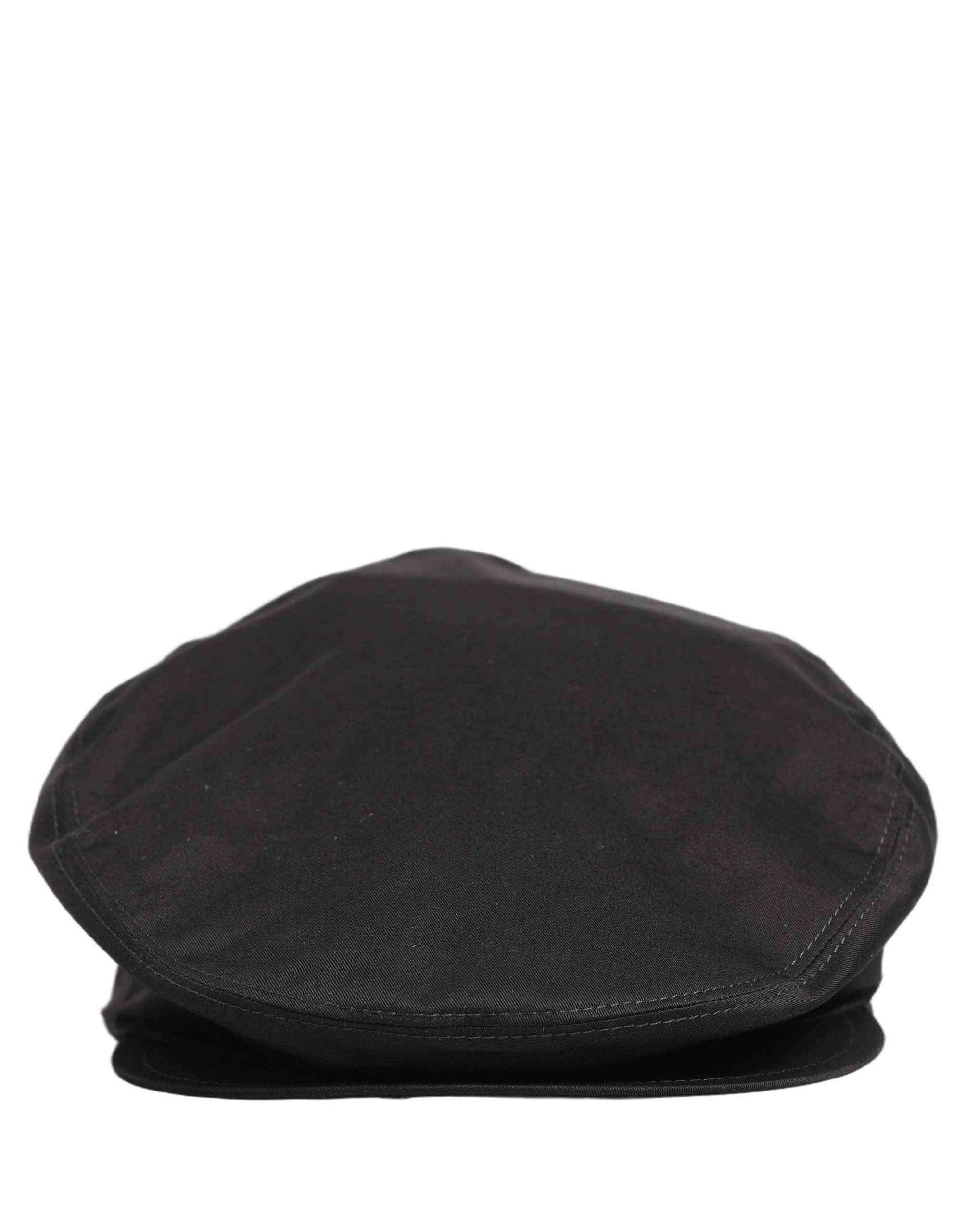 Dolce & Gabbana Men Black Cotton Stretch Newsboy Cloth Capello Hat