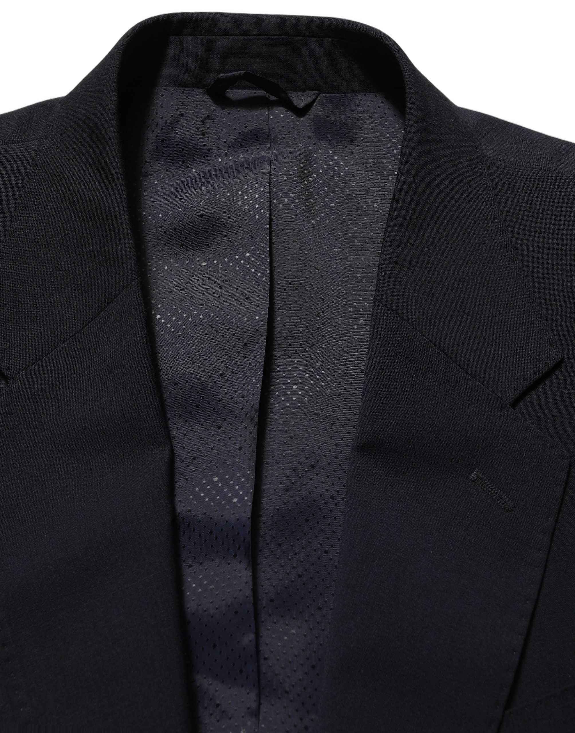 Dolce & Gabbana Black Wool Single Breasted Men Blazer Jacket