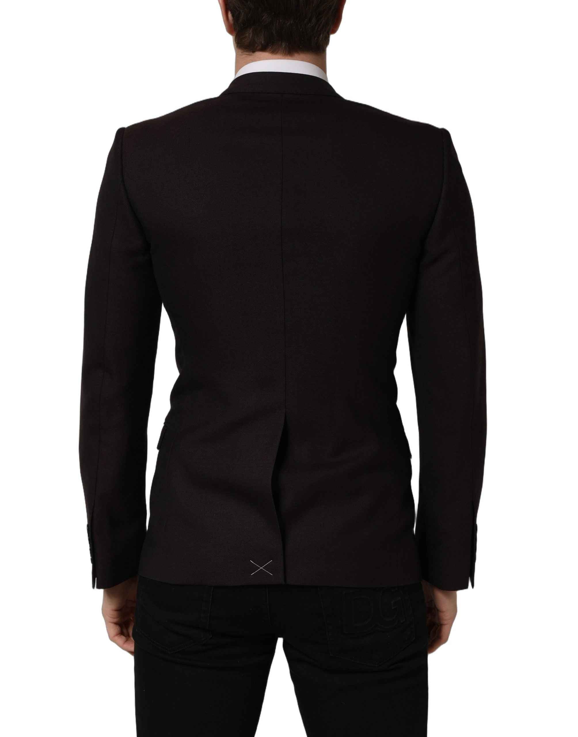 Dolce & Gabbana Brown Wool GOLD Single Breasted Men Jacket