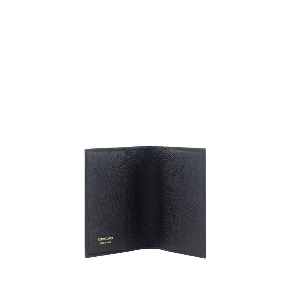 Ferragamo Black Calf Leather Bos Taurus Wallet