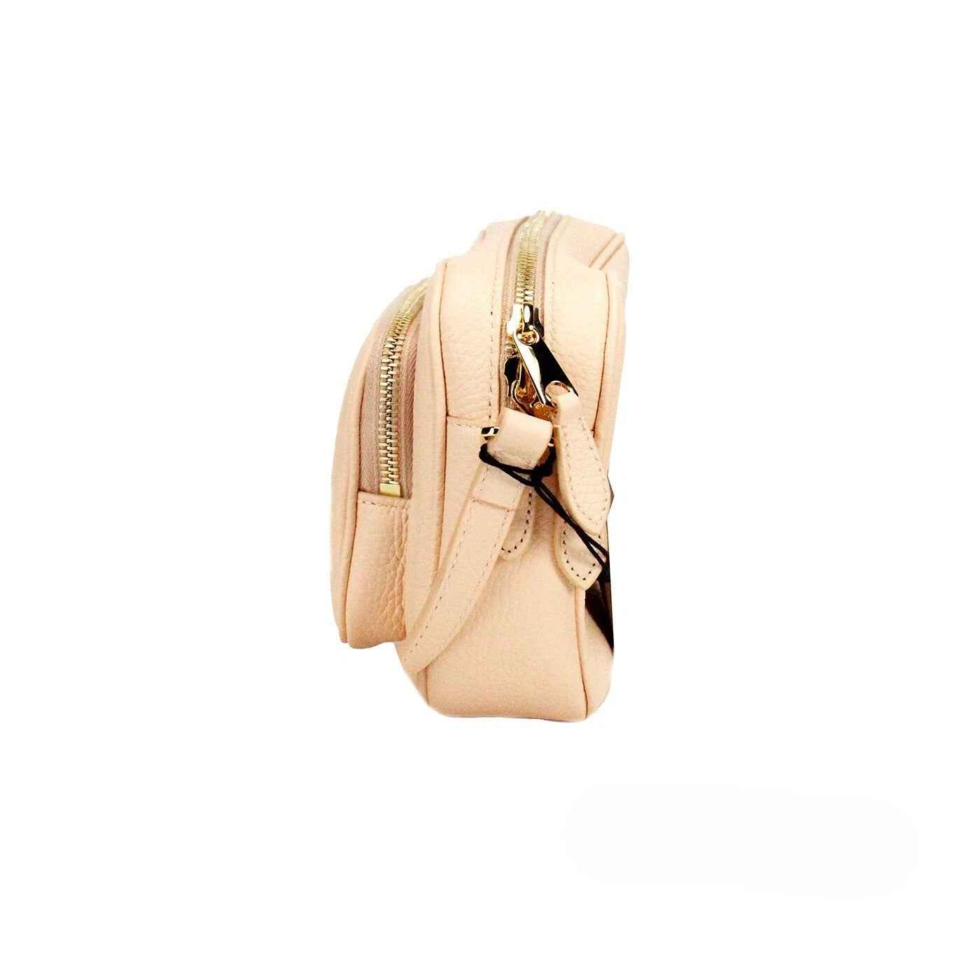 Burberry Small Branded Peach Pink Grainy Leather Camera Crossbody Bag
