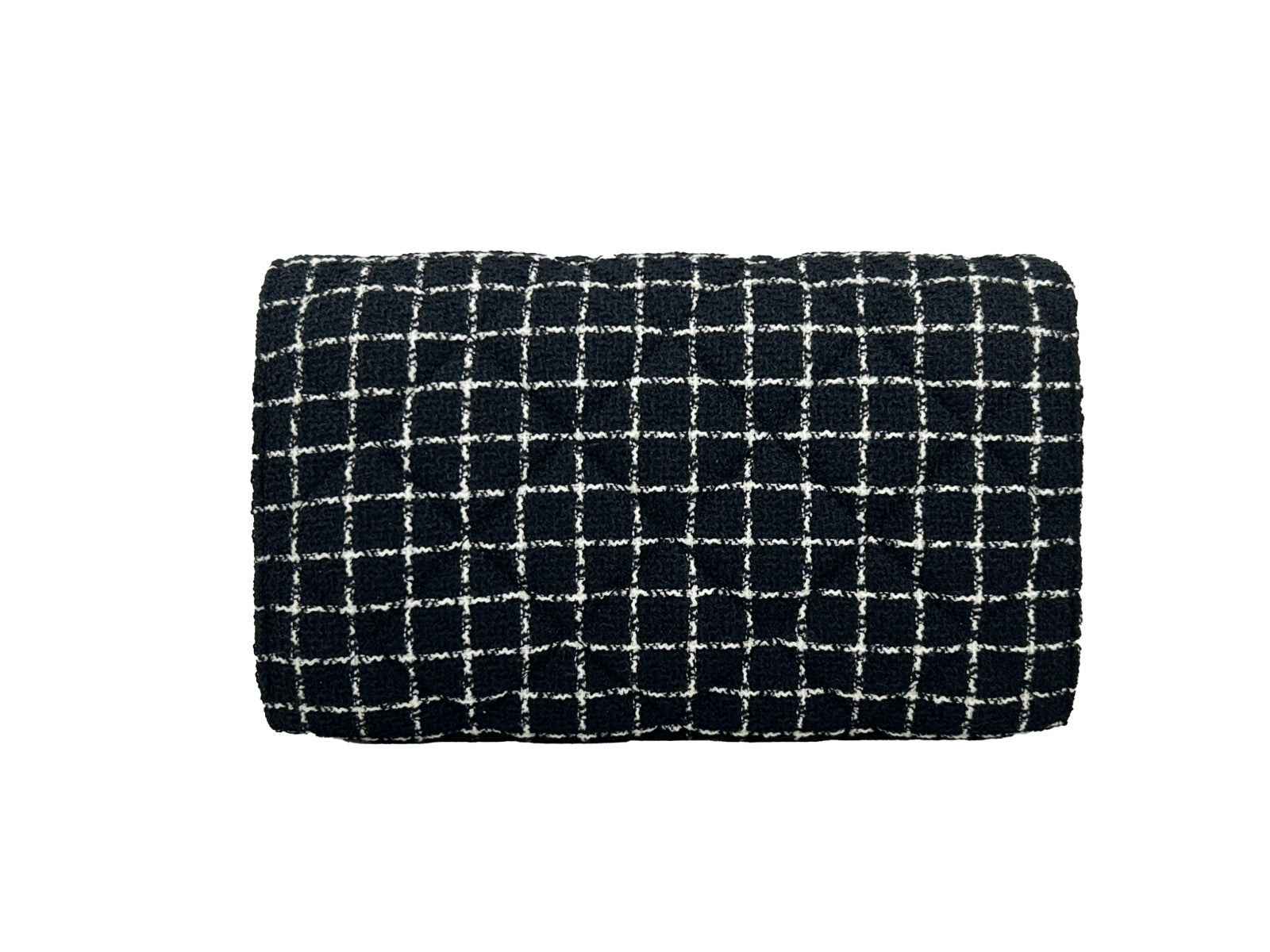 Versace Wallet On A Chain Fabric Black Crossbody Bag