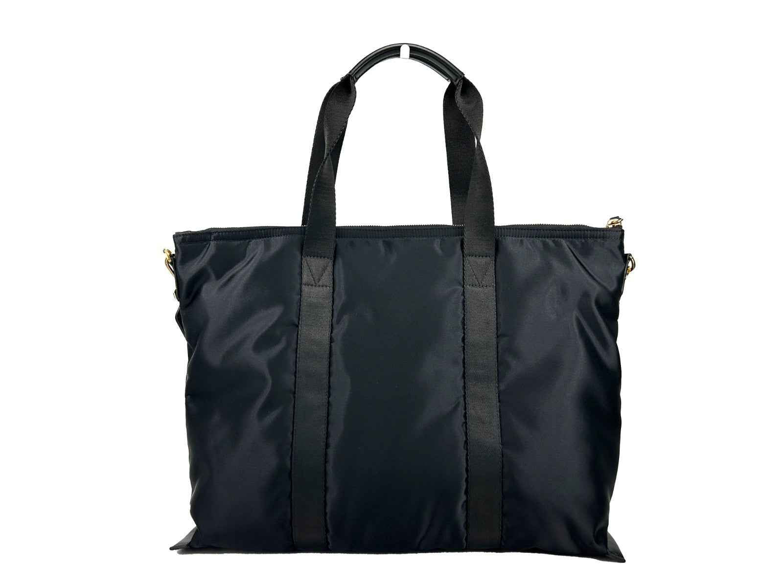 Versace Black Nylon Fabric La Medusa Shoulder Tote Bag