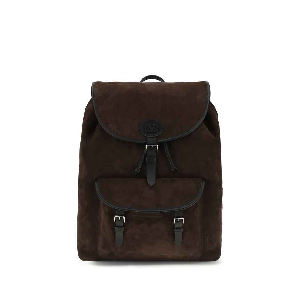 Valentino Garavani Brown Calf Leather Bos Taurus Backpack