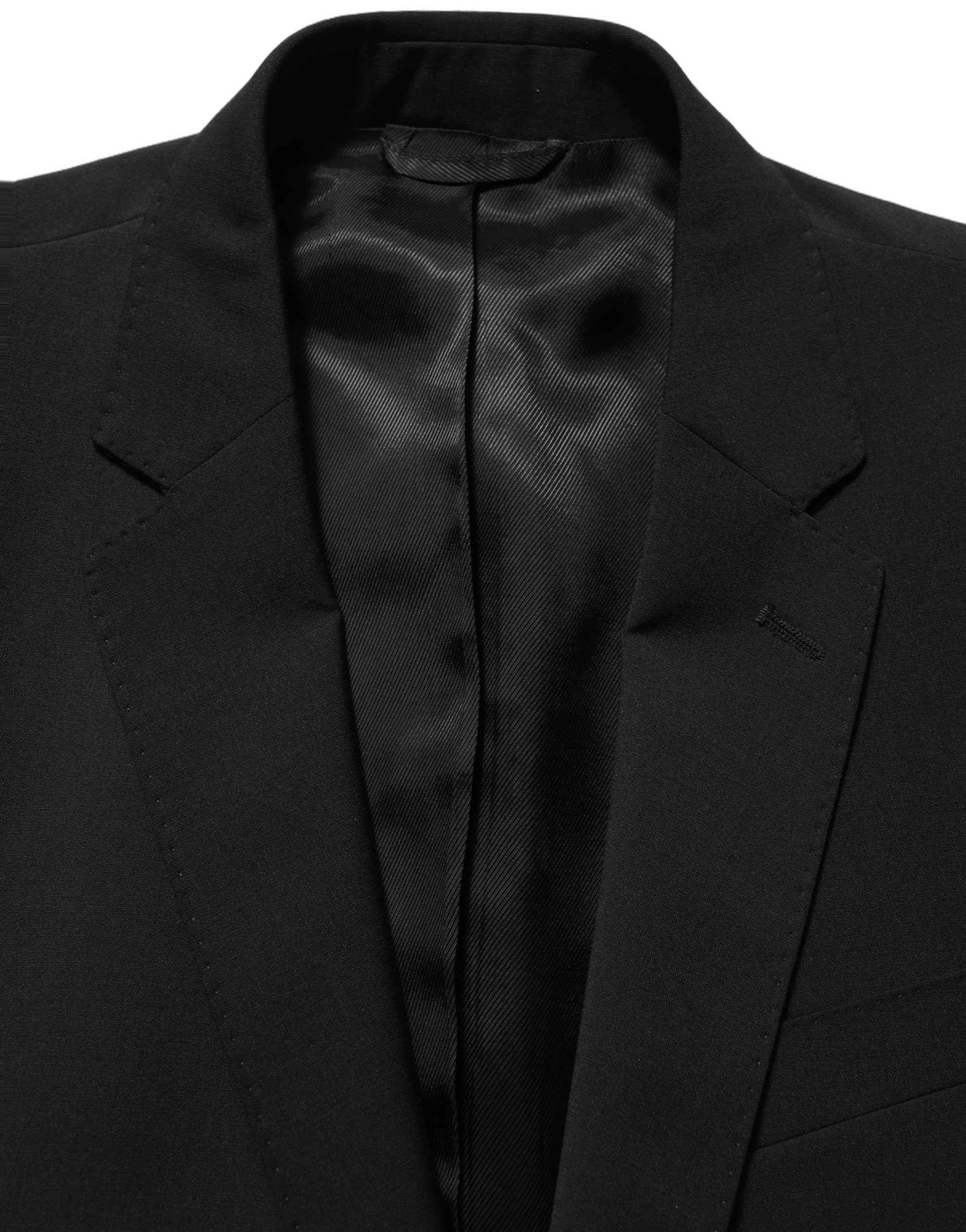 Dolce & Gabbana Black Wool Slim Fit Formal 2 Piece Men Suit