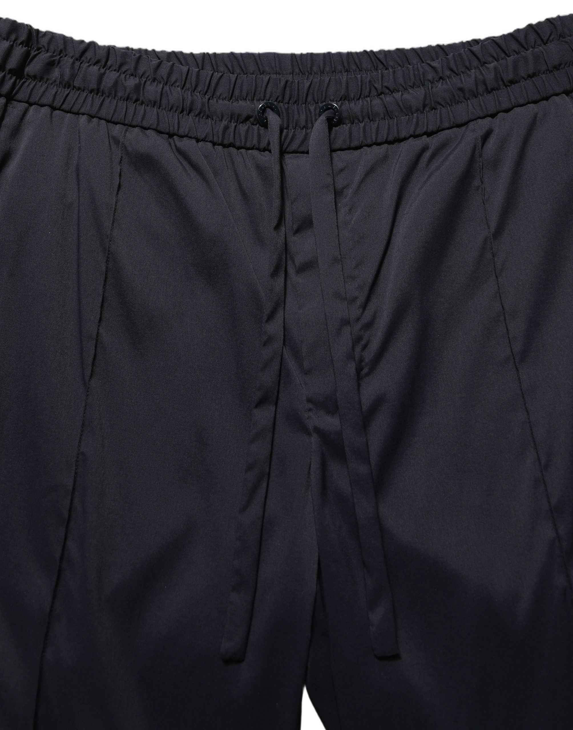 Dolce & Gabbana Black Nylon Straight Jogger Sweatpants Pants