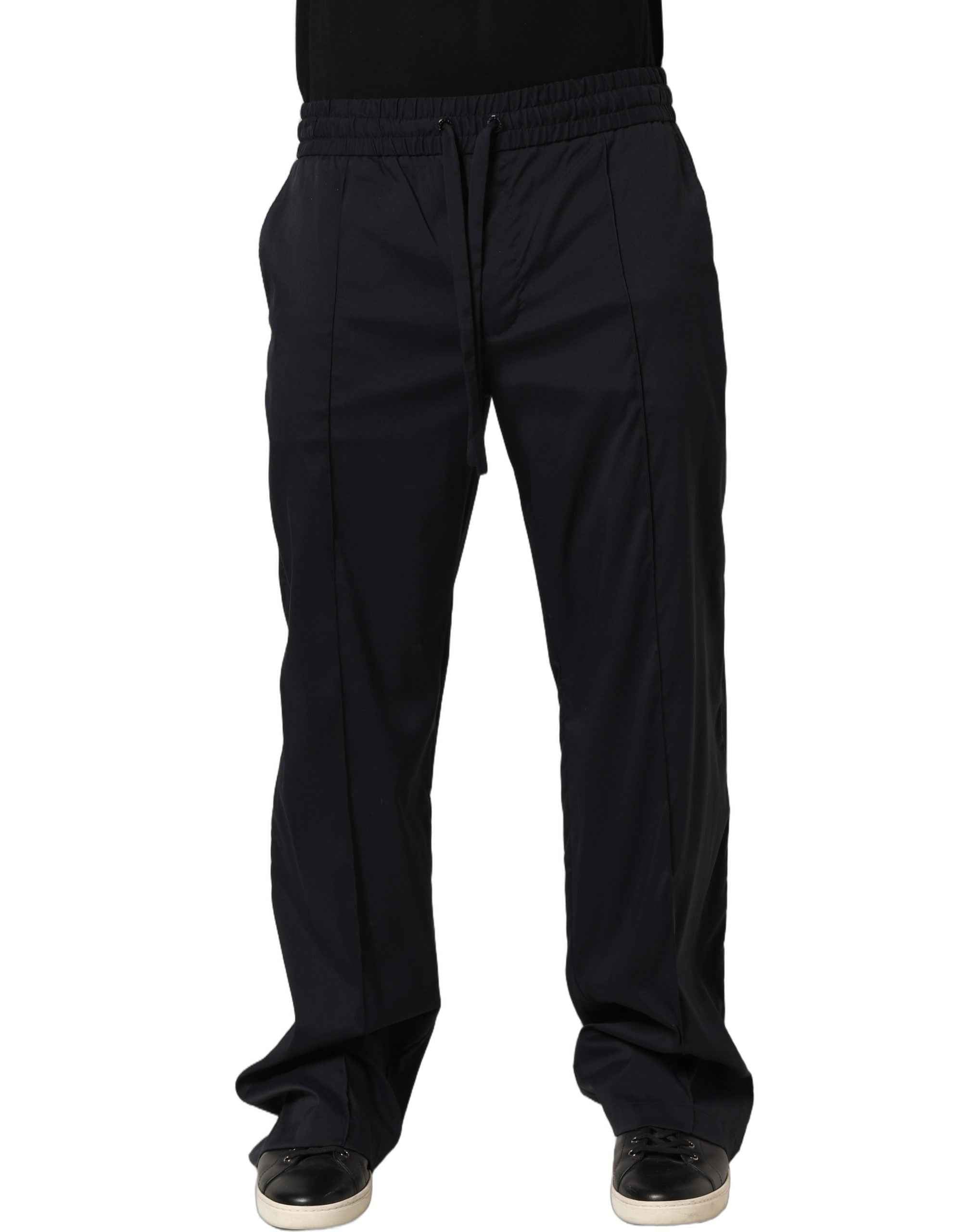 Dolce & Gabbana Black Nylon Straight Jogger Sweatpants Pants