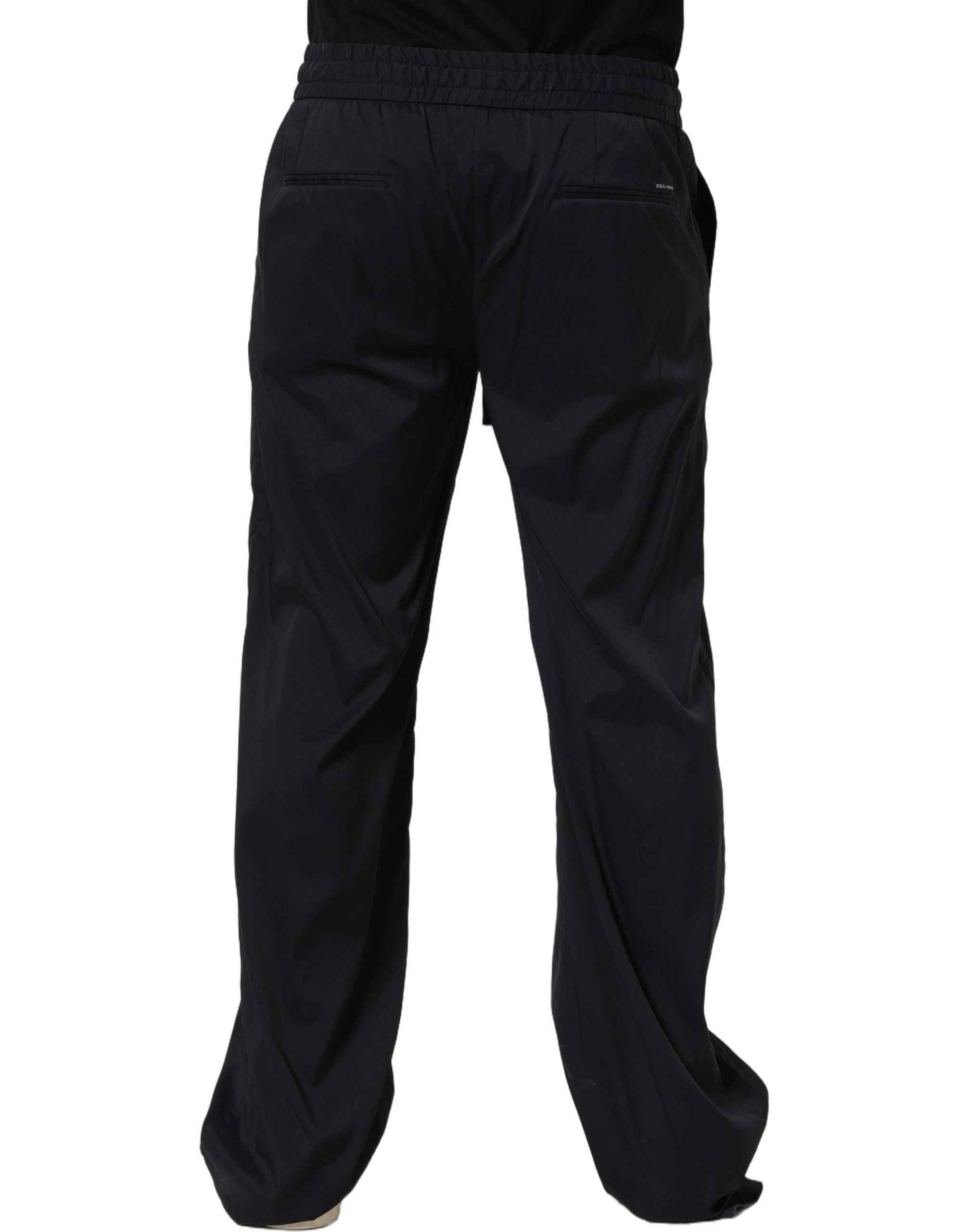 Dolce & Gabbana Black Nylon Straight Jogger Sweatpants Pants